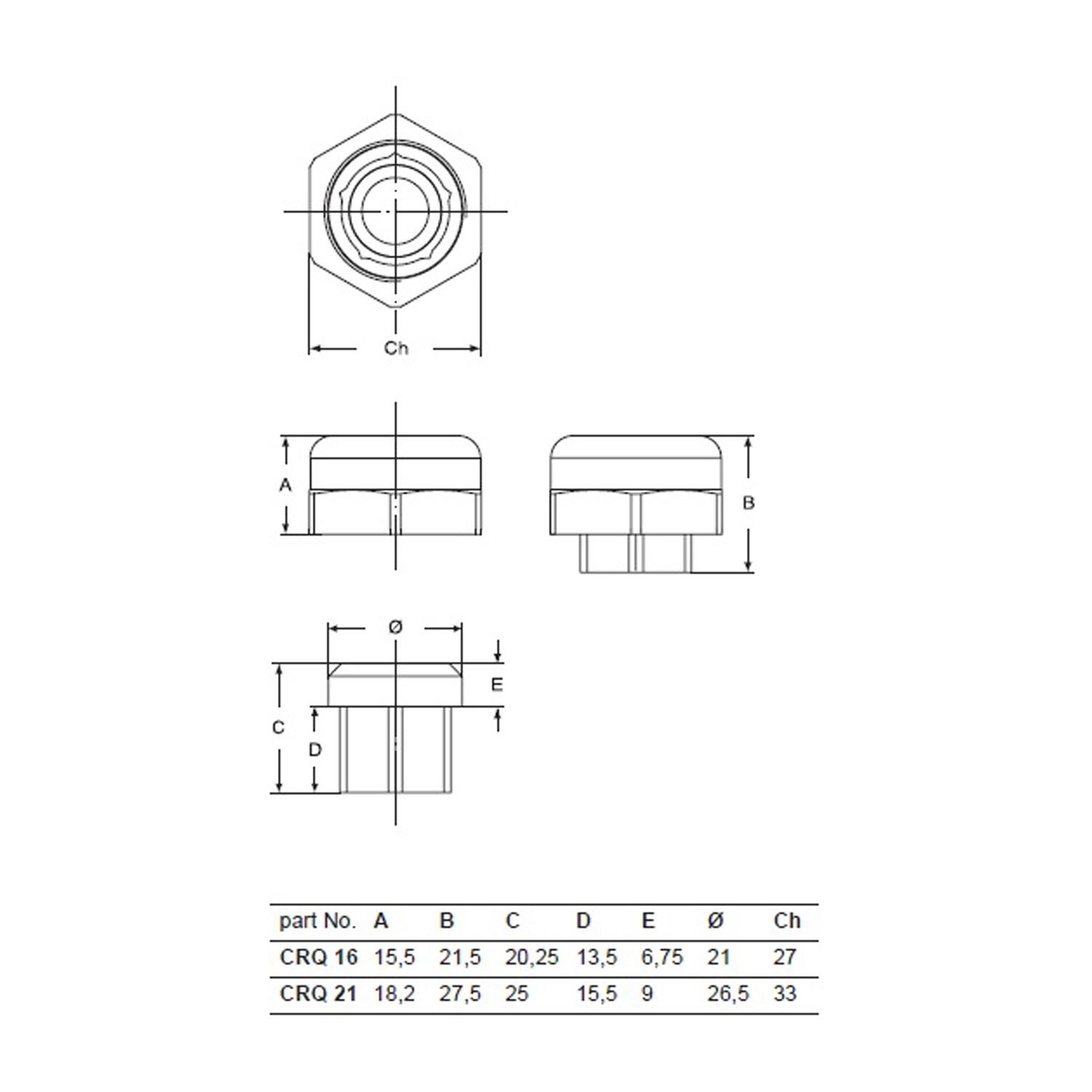 Cap nut, PG16, clamping range 10-14.5mm