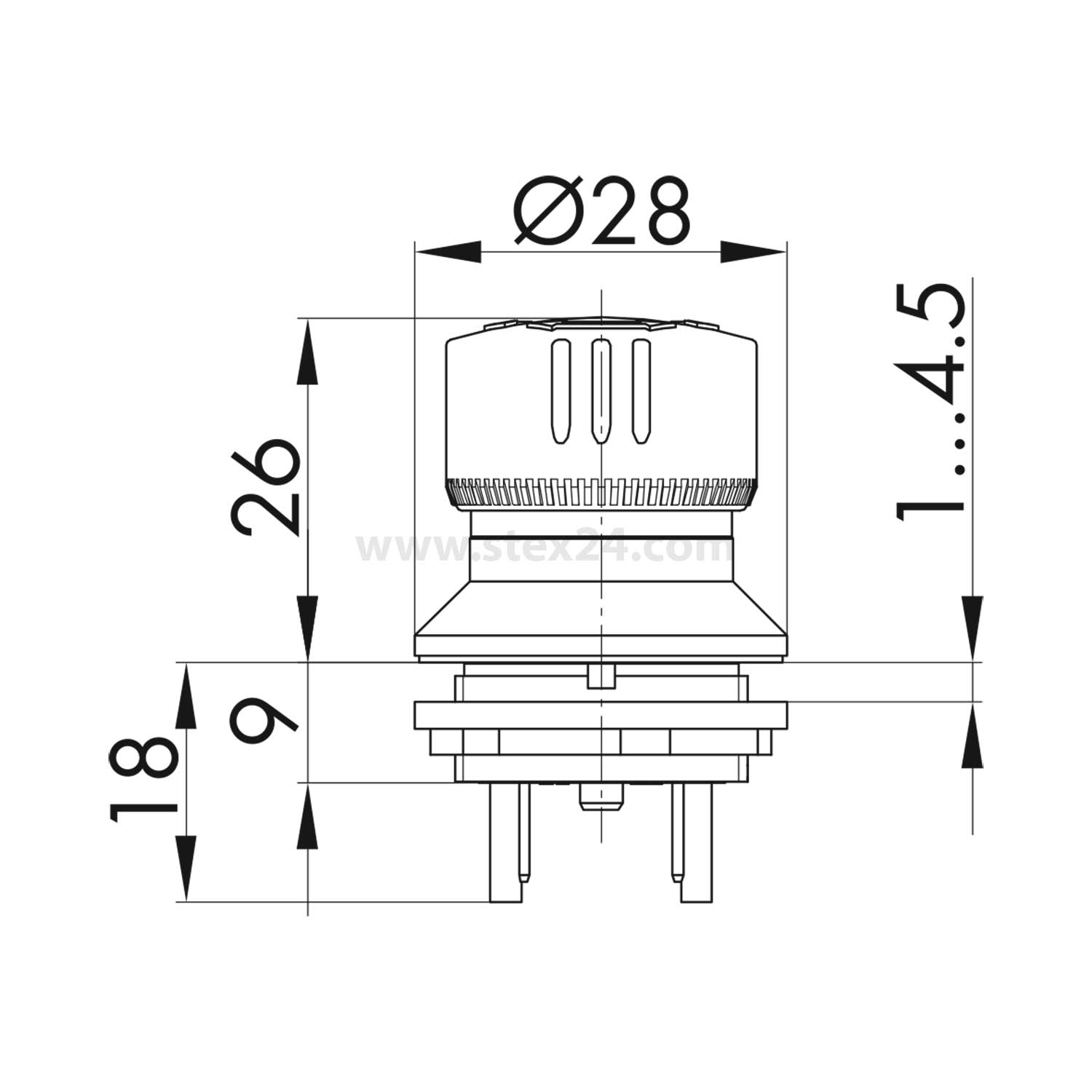 FRVKDOO Georg Schlegel Interrupteur d’arrêt d’urgence/bouton d’arrêt d’urgence à éclairage actif, 2NC éclairée, circulaire, SHORTRON Connecteur plat 2,8 mm x 0,8 mm