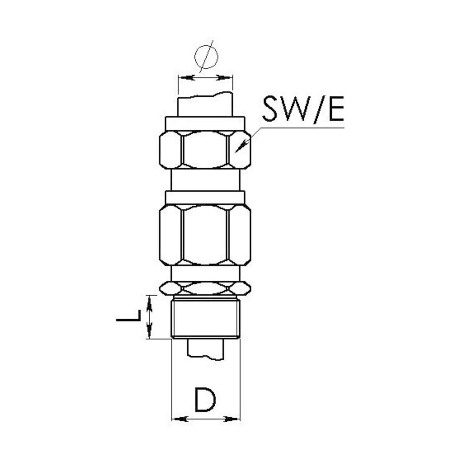 50065577 WISKA ATEX connector EMC M25x1.5 with braided/steel band shielding Brass (CuZn) nickel-plated Ex-d IIC / Ex-e IIEx tDA21 IP66 / II 2G (1.2) II 2D (21.22)