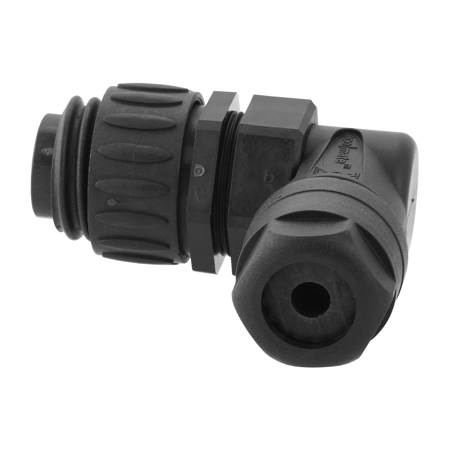 C01610K00600012 Amphenol RD24-KSW Connecteurs pour câbles coudé Mâle Raccord à sertir, Nombre de pôles 6+PE Sortie de câble sur le côté, Plage de serrage 6,0 mm - 12,5 mm