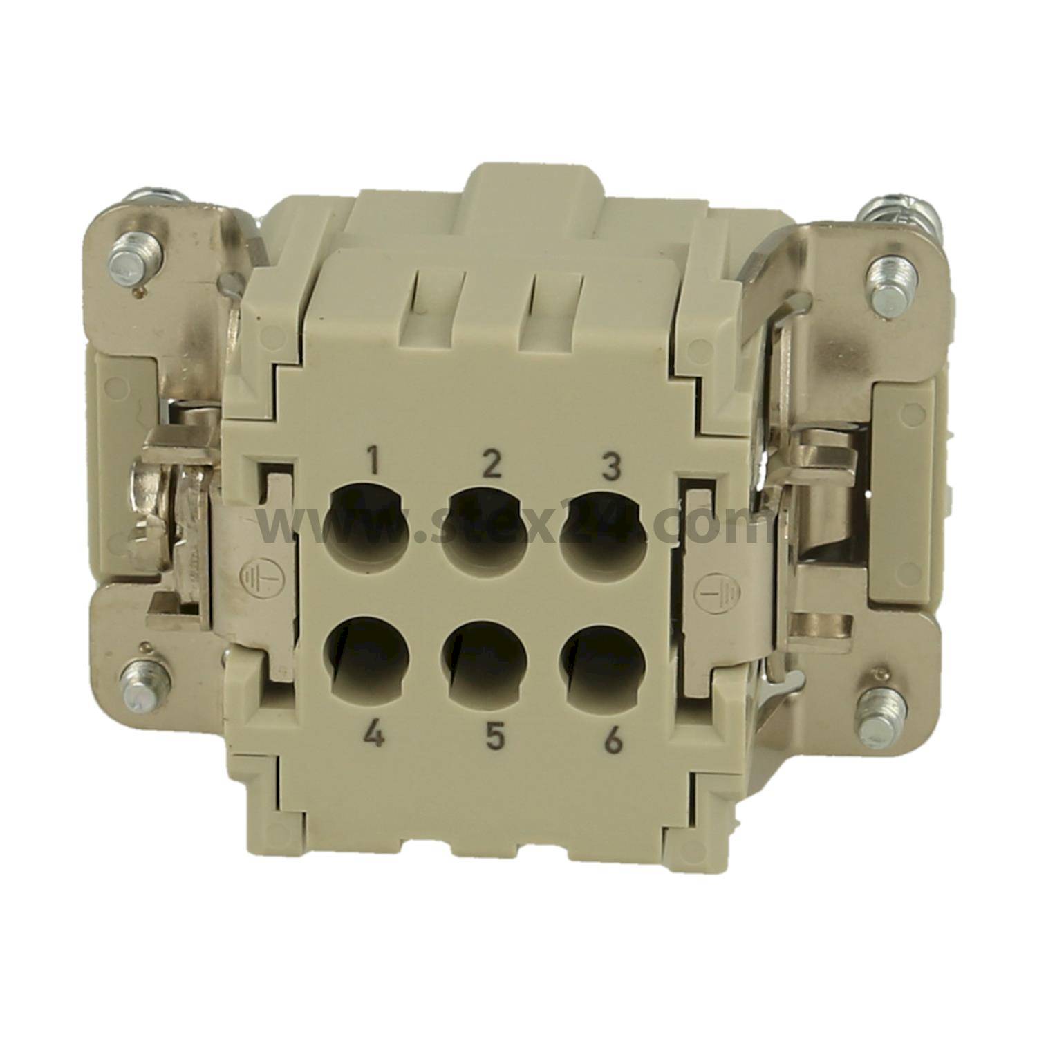 09332062602 Harting Han 6E HMC Pin insert (M) Crimp connection, 6-pole+PE 500V, 16A