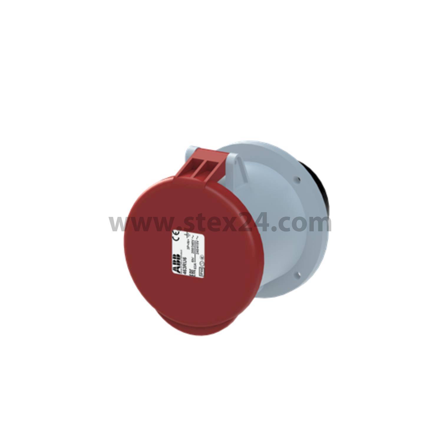 2CMA167532R1000 Amphenol 63 ampères Prise encastrée CEE 5 pôles (3P+N+PE) Femelle, Codage 6h rouge 200/346 V jusqu’à 240/415 V Fréquence 50 et 60 Hz