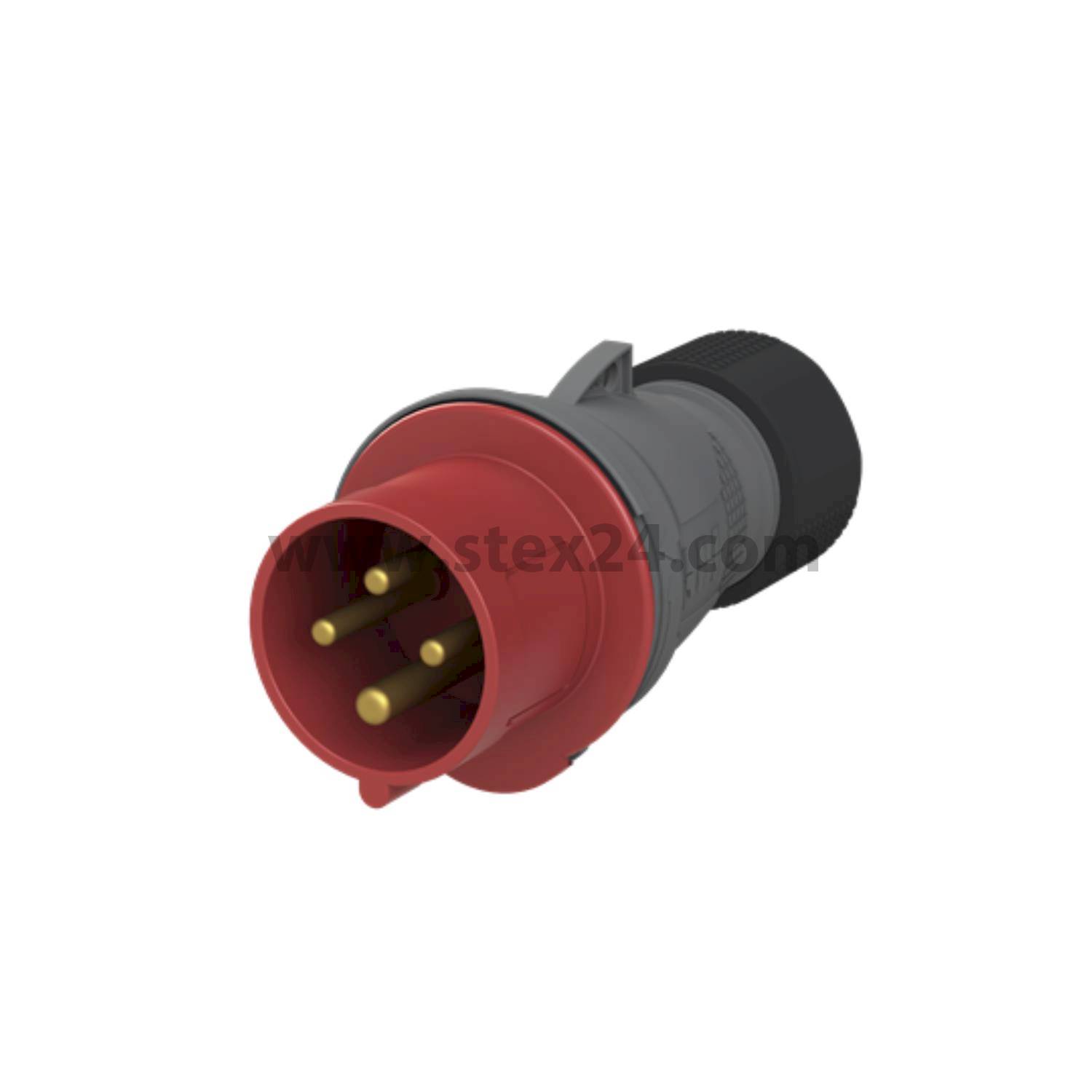 2CMA101956R1000 Amphenol 16 ampere CEE plug connector 4-pole (3P+PE) Pin, Coding 6h red 380/415V Frequency 50 and 60Hz