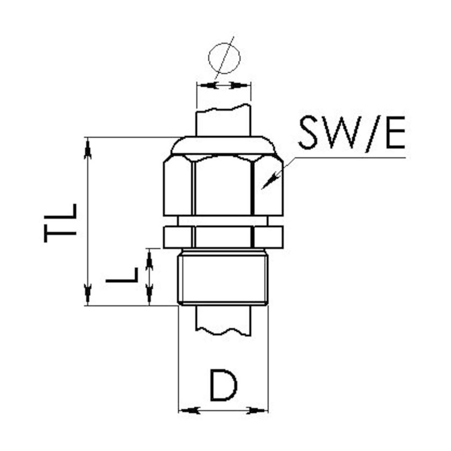 10066517 WISKA Screw connection M16x1.5 long Polyamide (PA) Thread length 15.0 mm