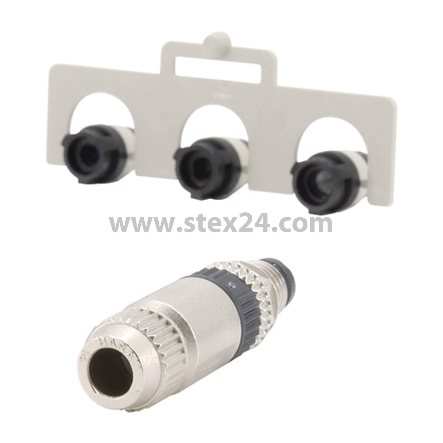 21021511305 Harting M8 Sensor connector straight Pin Insulation displacement connection (IDC contacts), Number of poles 3-pole Cable outlet straight, Clamping range 2.5 mm - 5.1 mm