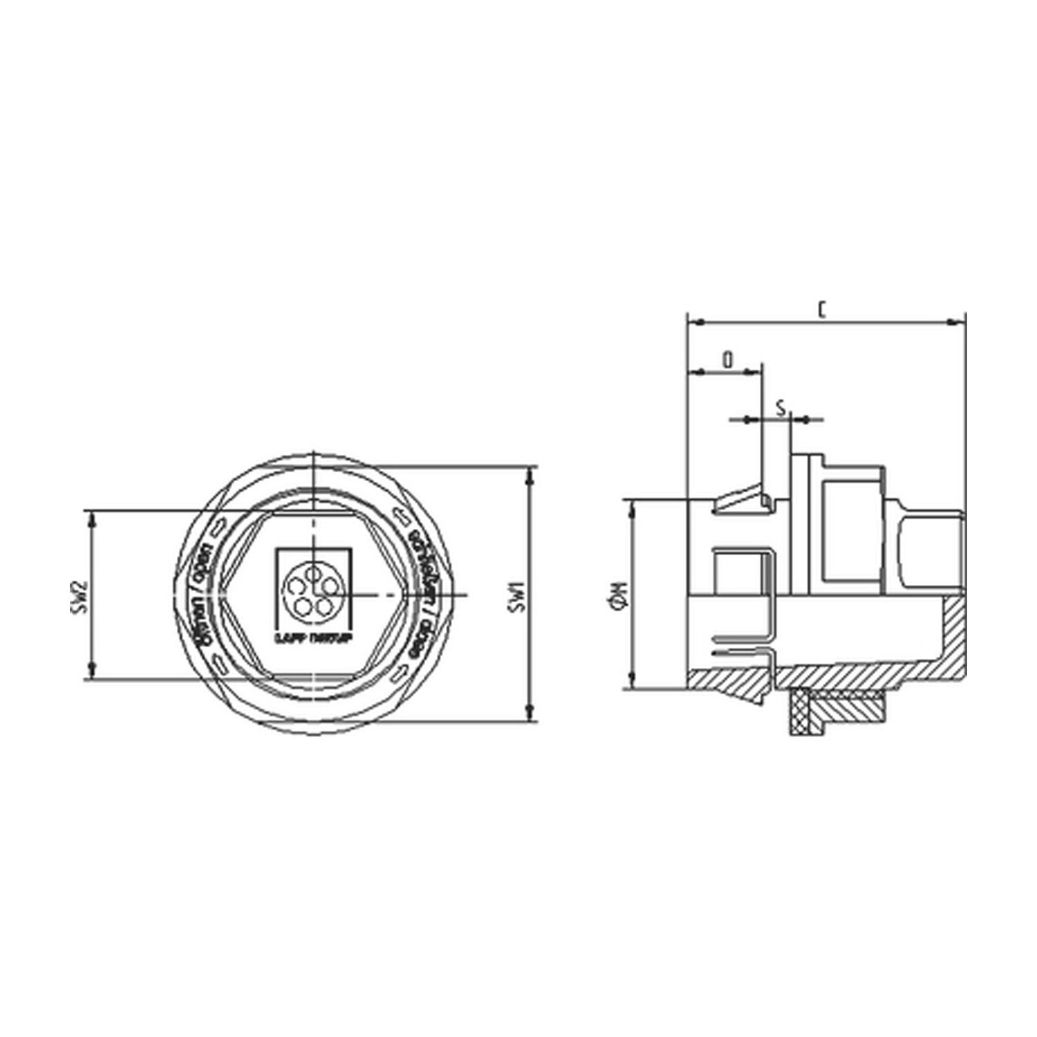 52109014 LAPP-SKINTOP Blanking plug Click snap in Polyamide (PA) Thread length 8.0 mm