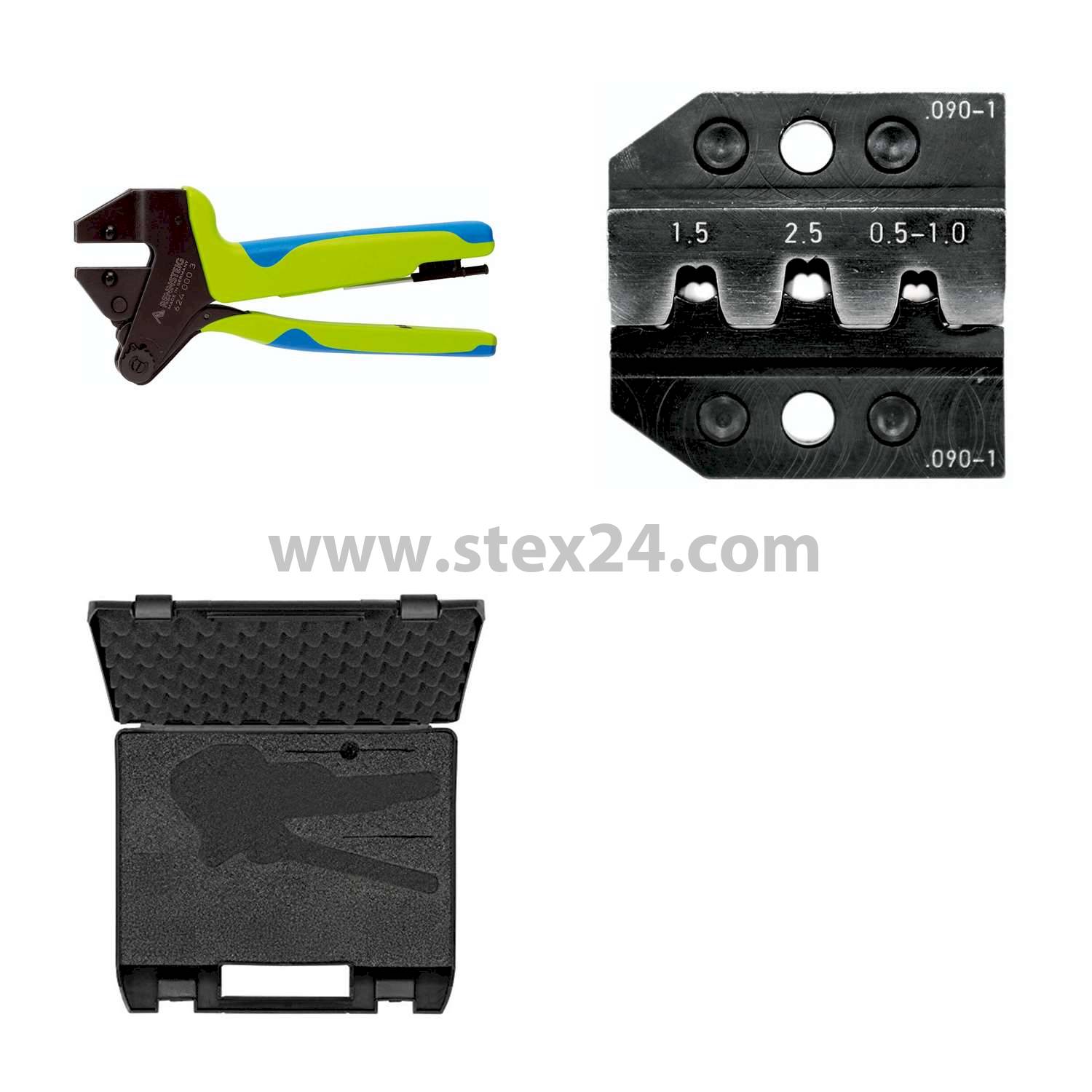 Rennsteig Werkzeuge GmbH Crimping pliers PEW12 in plastic case for Insulated / uninsulated wire ferrules Cross-section 0.5 mm² - 0.5-1 mm²/1.5 mm²/2.5 mm²