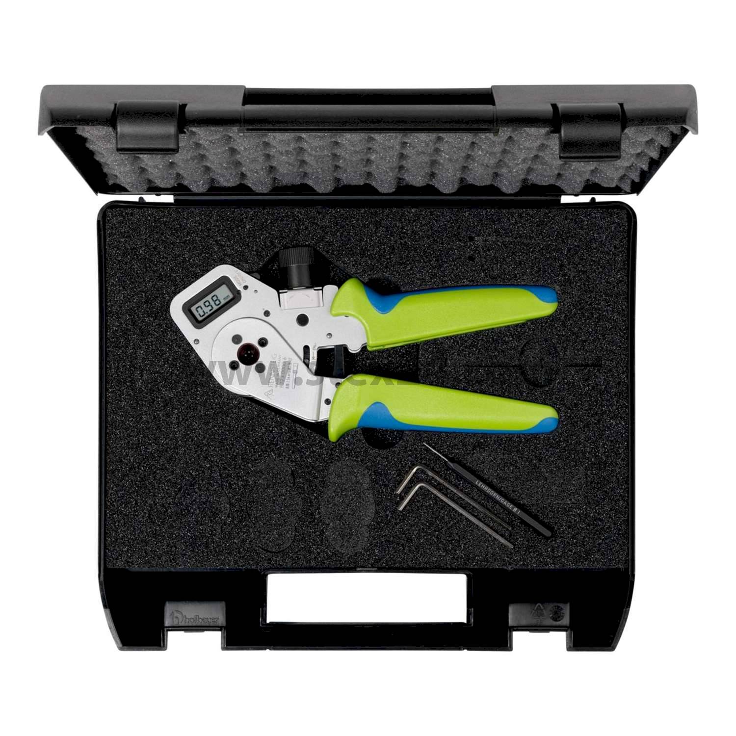 Rennsteig Werkzeuge GmbH Digitale Vierdorn-Crimpzange mit Kontaktaufnahme für gedrehten Stift- und Buchsenkontakten Querschnitt 0,08mm² - 2,5mm² / AWG28 - AWG14