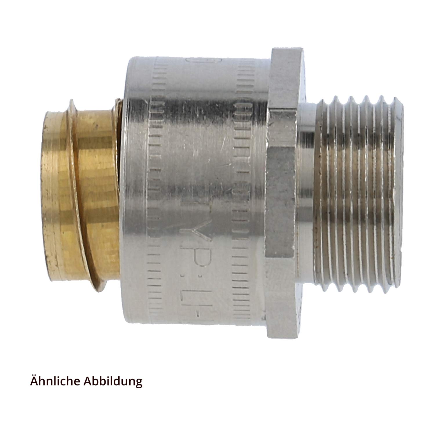 15010012020 Flexa FSW M20/21 Metal fitting straight Thread M20x1.5 for Tube outer diameter 21.0 mm for Tube inner diameter 17.0 mm