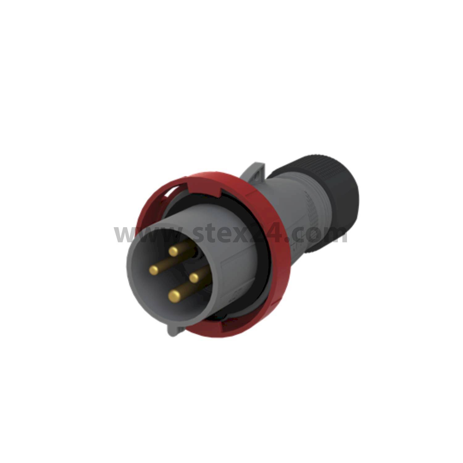 2CMA101103R1000 Amphenol 32 ampere CEE plug connector 4-pole (3P+PE) Pin, Coding 6h red 380/415V Frequency 50 and 60Hz