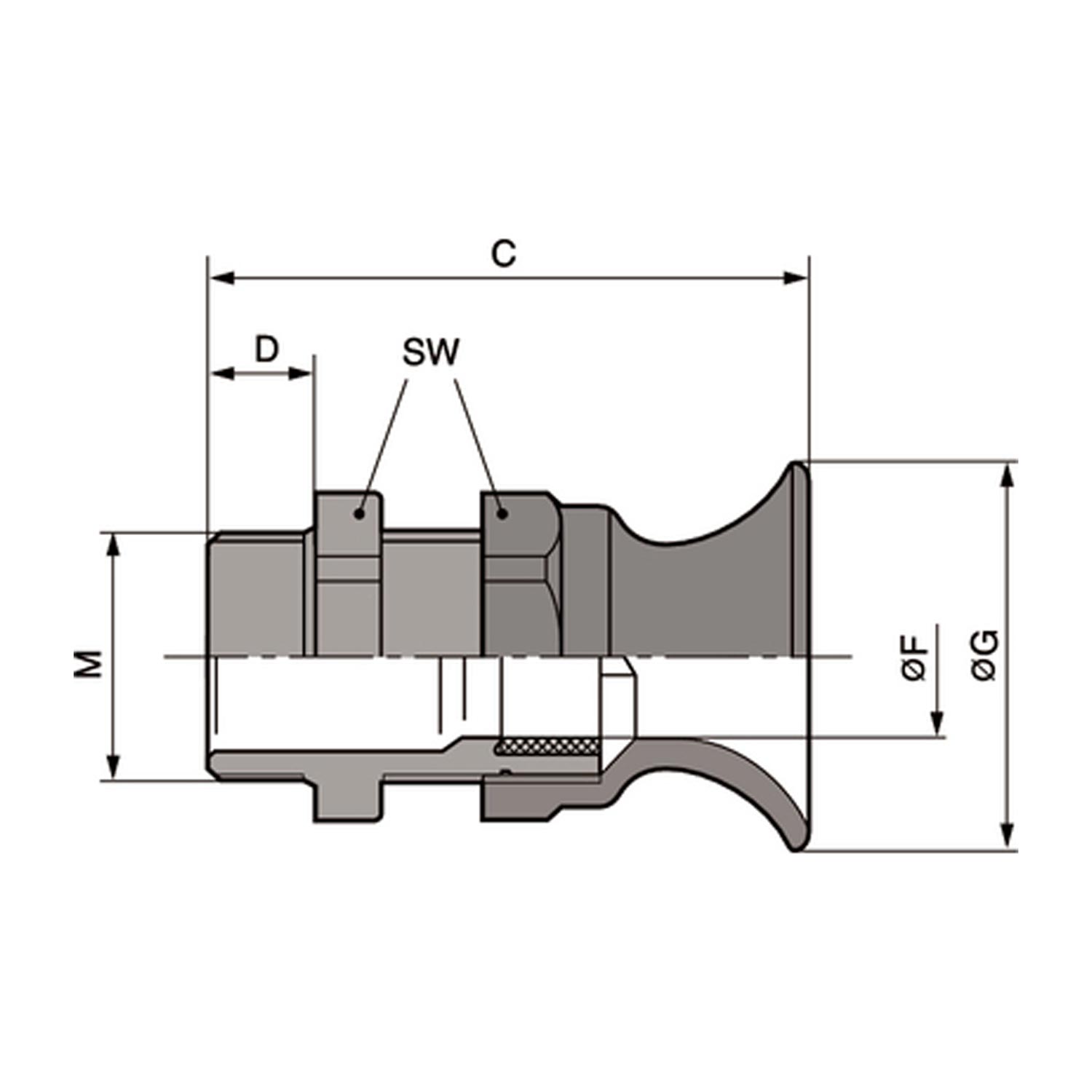 53017430 LAPP-SKINTOP Screw connection with funnel bend protection M20x1.5 Polyamide (PA) Thread length 13.0 mm