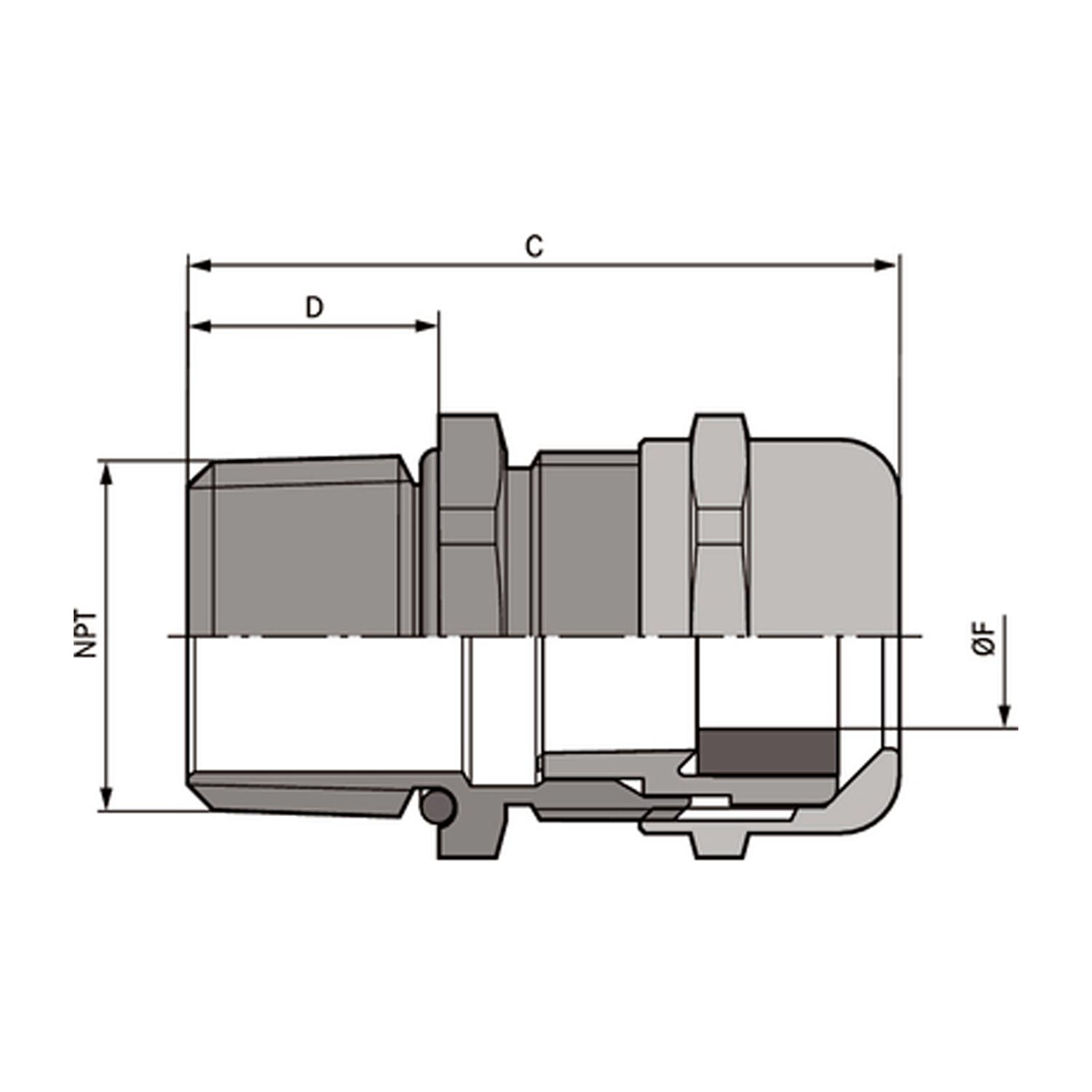 53112024 LAPP-SKINTOP Presse-étoupe 1/2 poucex1814 laiton (CuZn) nickelé Longueur de filetage 15,0 mm