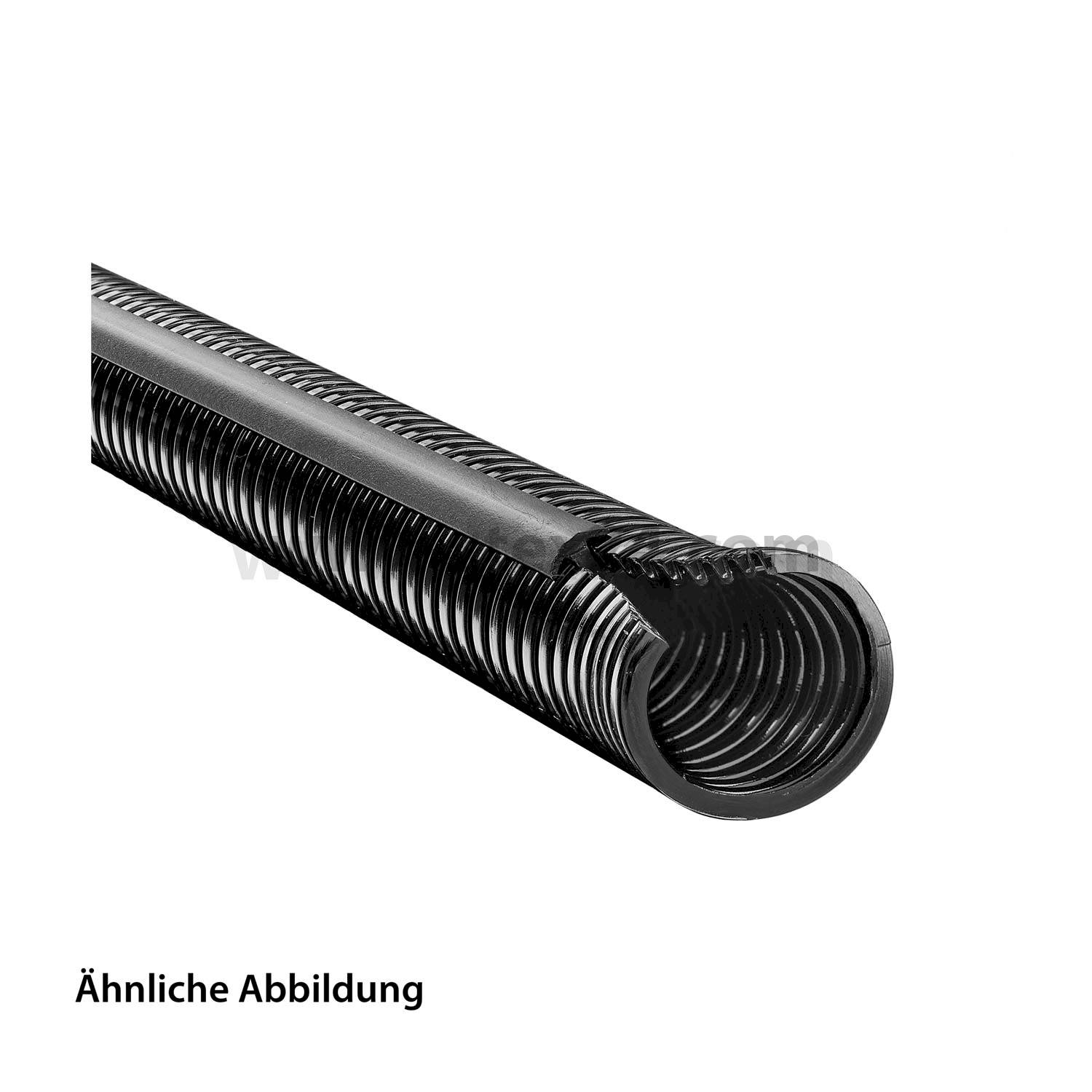 FLEXAzip Corrugated tube / corrugated tube with closure profile PA6 slotted - FZIP-M 34, AD 34.5 mm, ID 29.0 mm narrow profile, Minimum bending radius moves 170.0 mm
