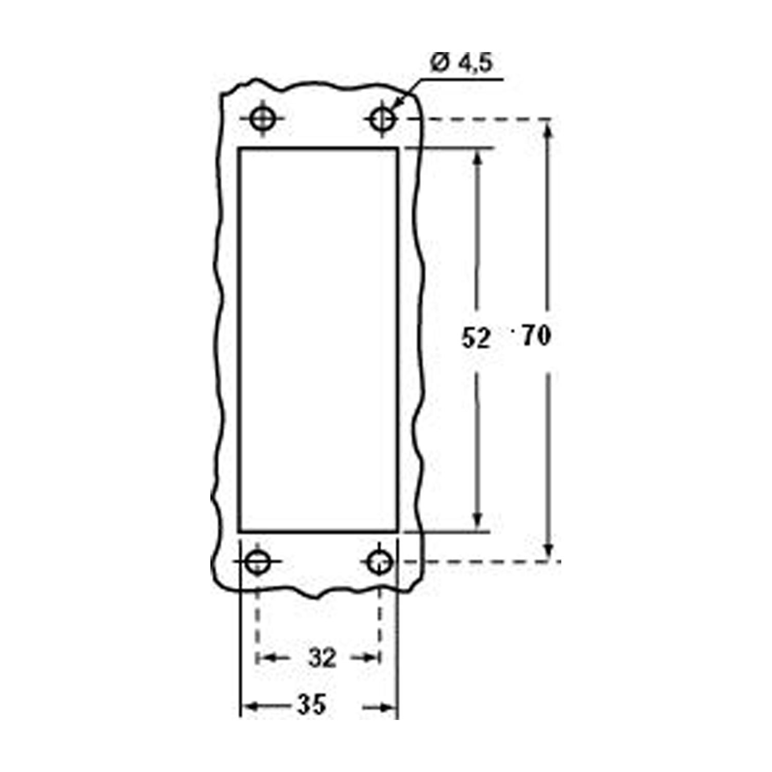 Surface-mounted housing, taille 44.27, T-Type H plastique, 1 bracket