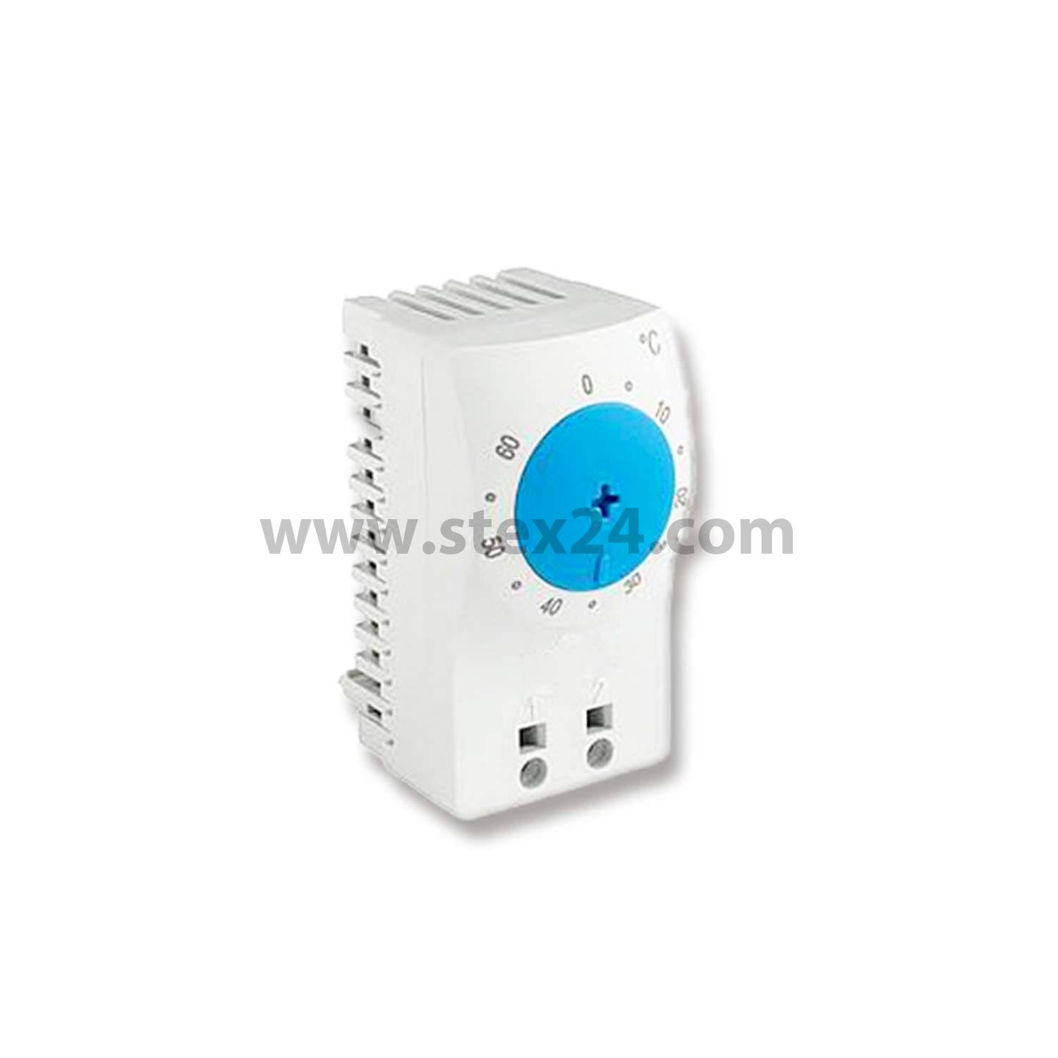 Thermostat, Serie: KTS 1041/UL, Maße L/B/H 60,0mmx33,0mmx41,0mm mit Schließer für Lüftersteuerung, Einstellbereich 0°C bis 60°C, 120V - 240V AC, 24V - 72V DC Snap-In (TS35)