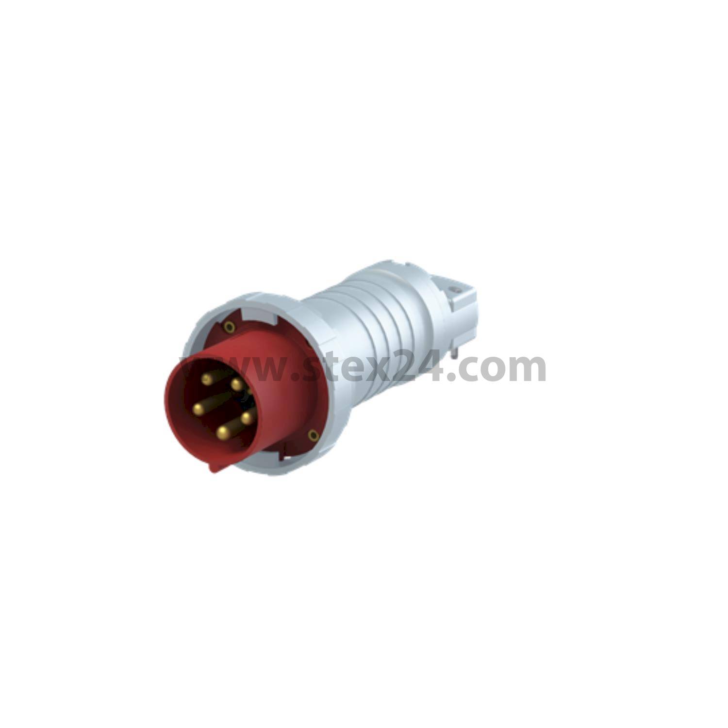 2CMA166828R1000 Amphenol 125 ampere CEE plug connector 5-pole (3P+N+PE) Pin, Coding 6h red 200/346V to 240/415V Frequency 50 and 60Hz