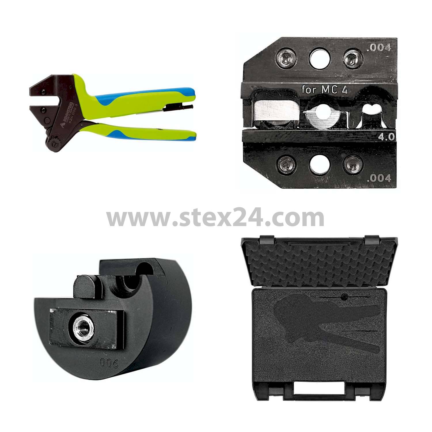 Rennsteig Werkzeuge GmbH Crimping pliers PEW12 in plastic case for Multi-contact MC4 connectors incl. crimp inserts-solar and contacting
