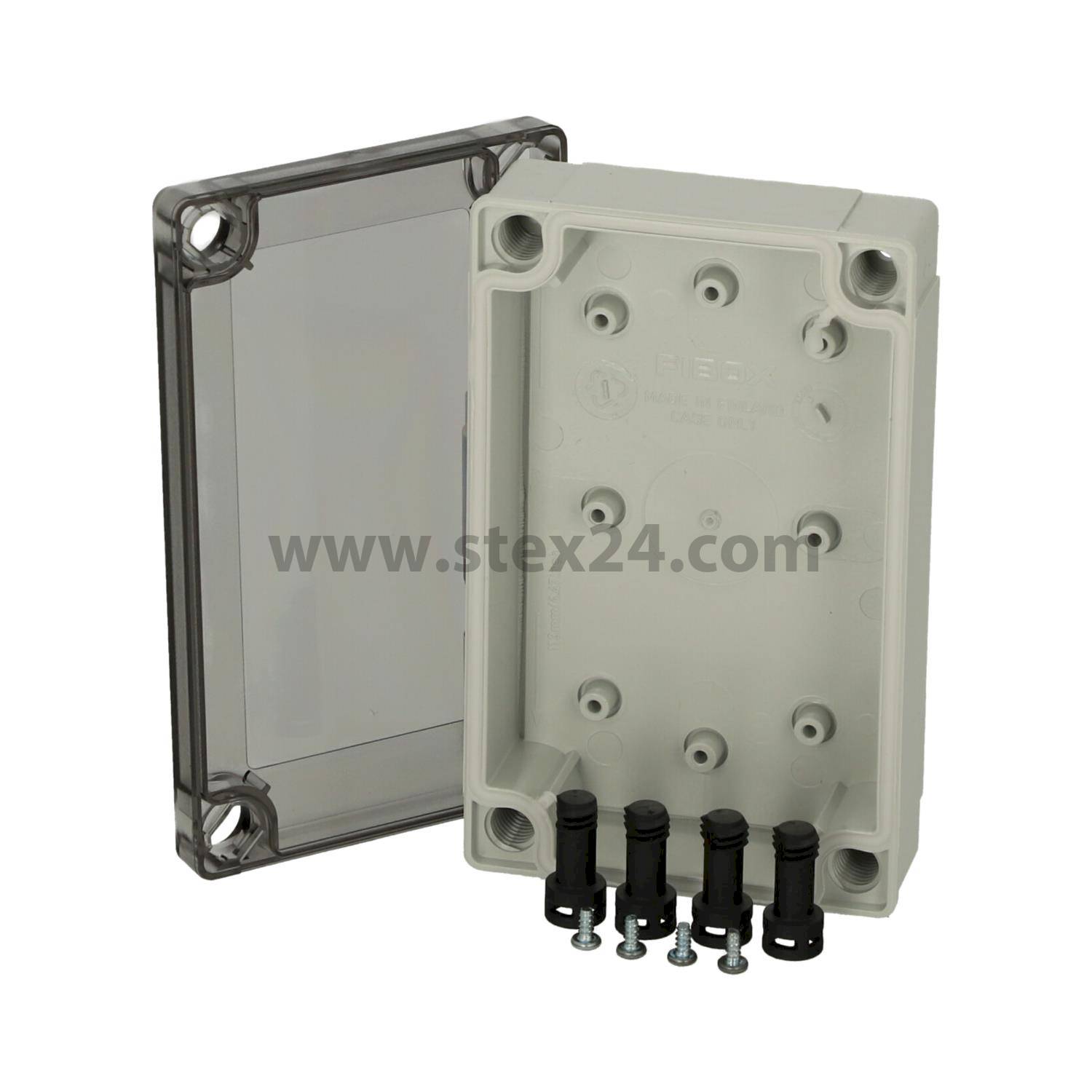 FIBOX Gehäuse mit Dichtung und Deckel, Serie: MNX ohne metrischen Vorprägungen, Werkstoff Gehäuse Polycarbonat (PC) Maße L/B/H 130,0mmx80,0mmx35,0mm