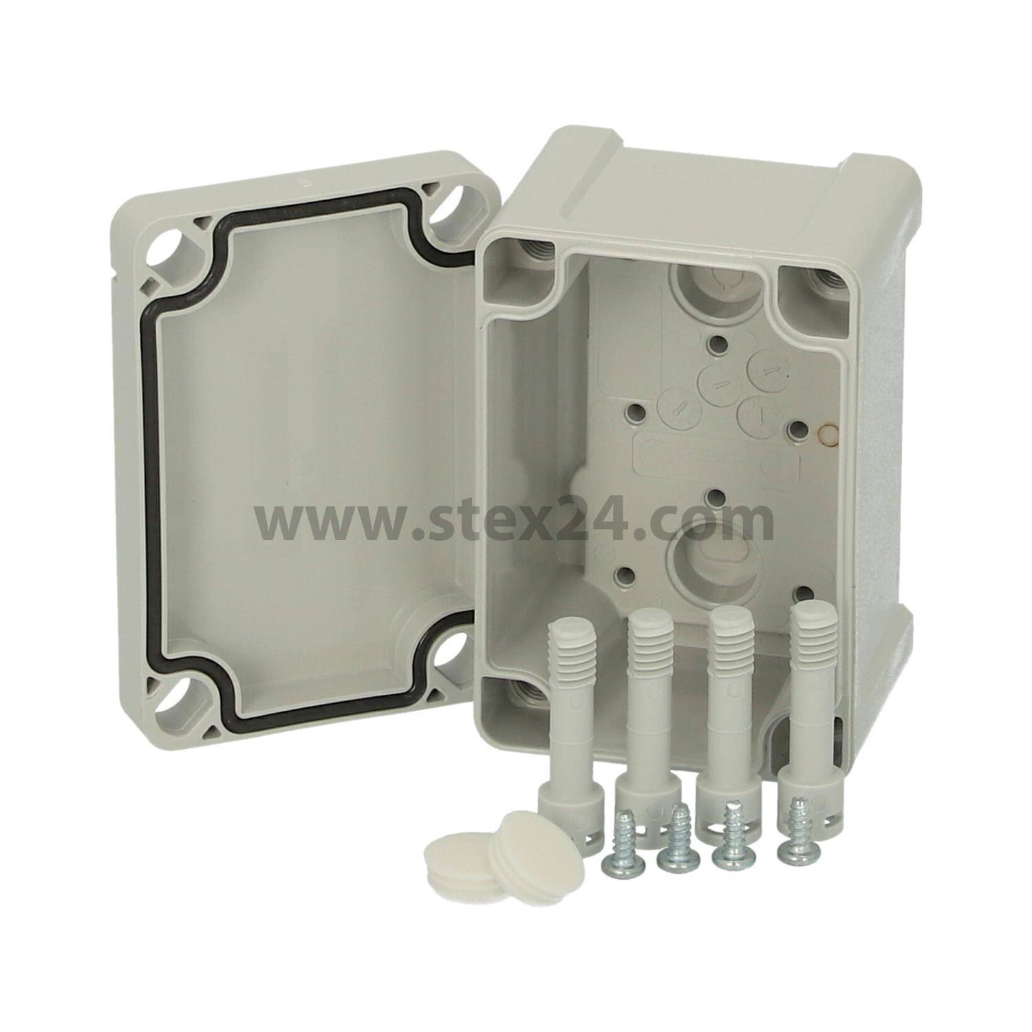 FIBOX Gehäuse mit Dichtung und Deckel, Serie: TEMPO ohne metrischen Vorprägungen, Werkstoff Gehäuse Acrylnitril-Butadien-Styrol (ABS) Maße L/B/H 95,0mmx65,0mmx60,0mm