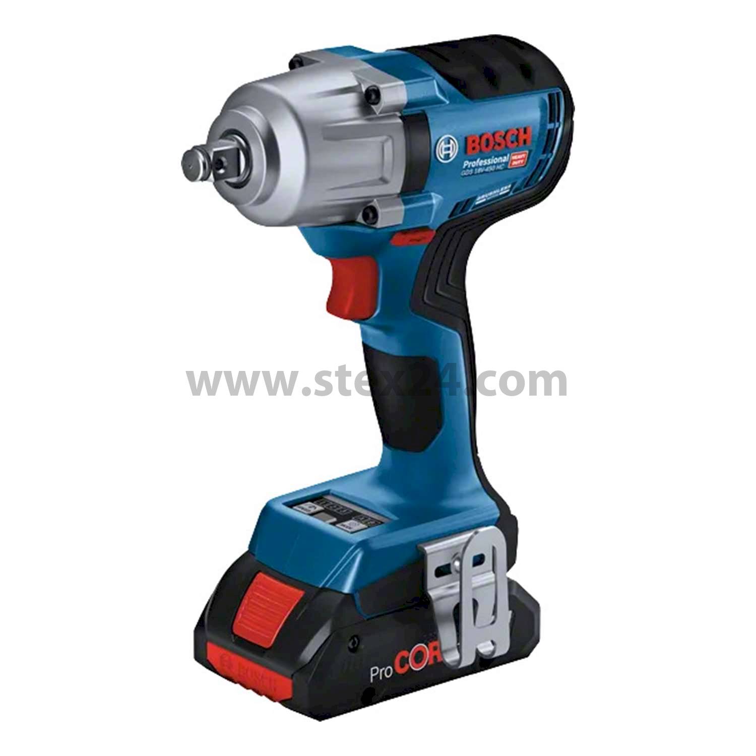 BOSCH Bosch battery impact wrench, GDS 18V-450 HC incl. without battery Battery voltage 18V No-load speed 1000 / 1500 / 2300 rpm
