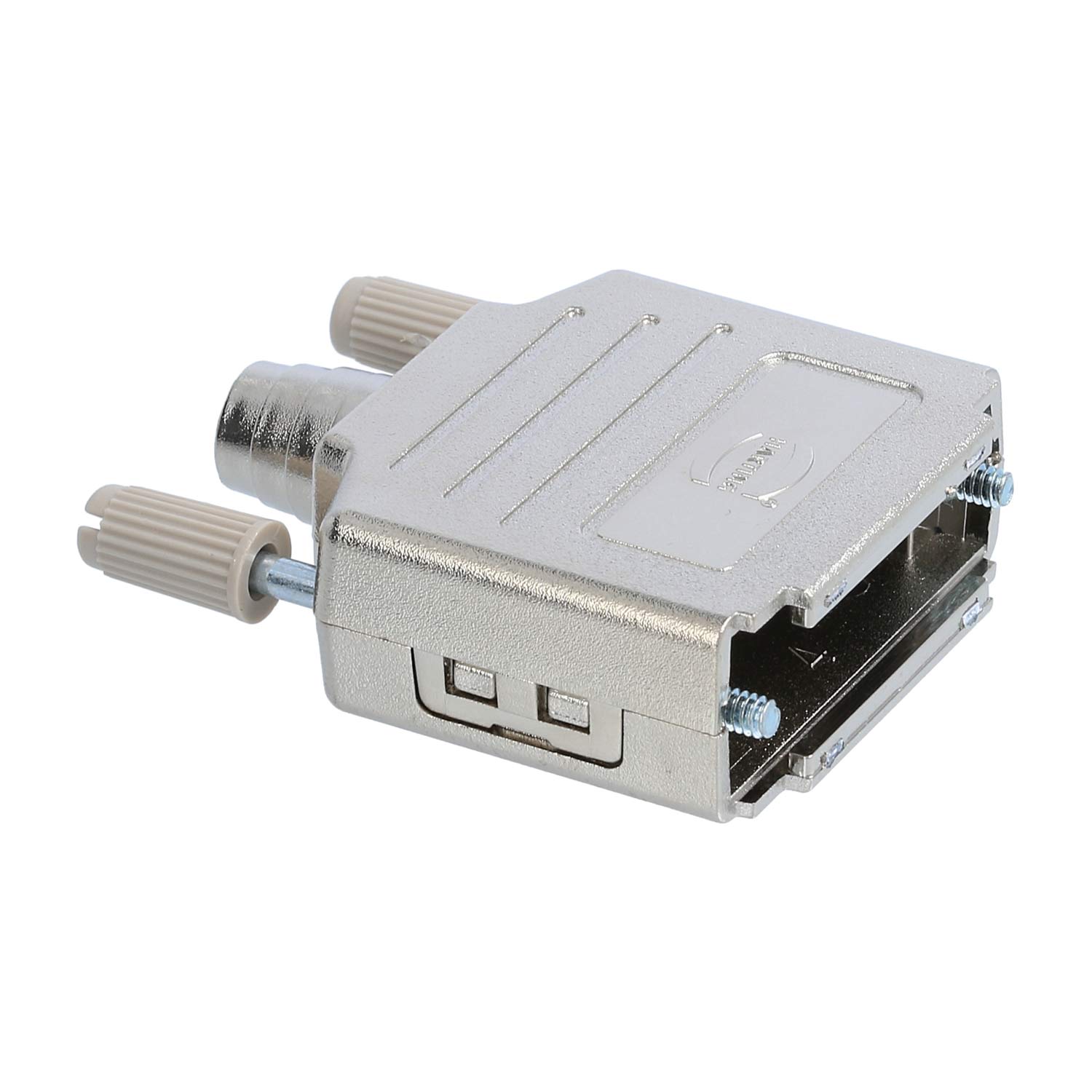 09670150425 Harting D-Sub Metallised plastic housing suitable for D-Sub insert 15-pin, 26-pin (HD) straight, Clamping range 3.3 mm - 11.5 mm