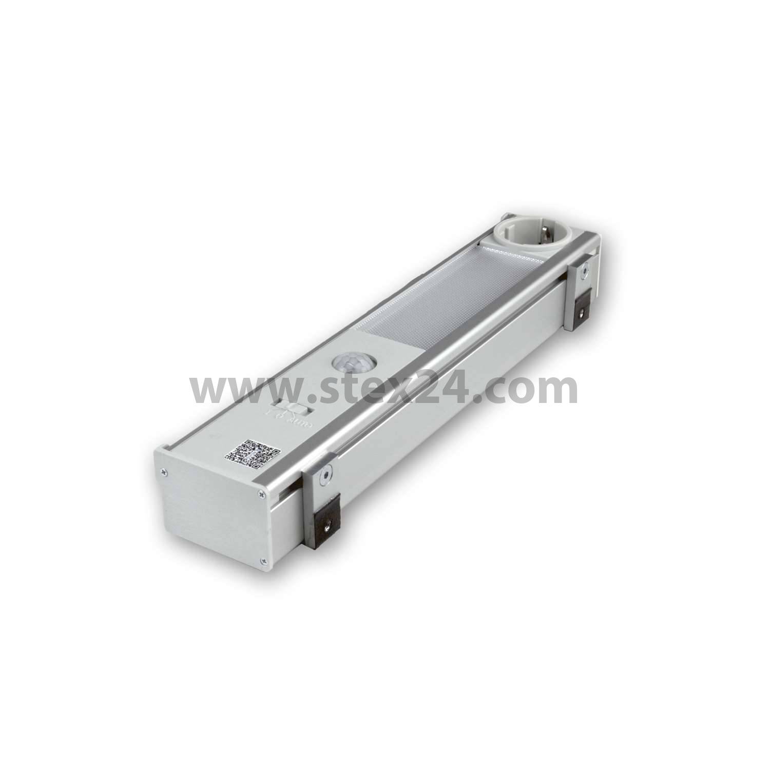 LED Aluminium Leuchte mit AX-Schrank Halter, Serie A Serie Störungsfreie LED-Technik, Energieeffizienzklasse D, 8W, 850 lm, 4000 K, CRI: 83 Spannung 220V - 240V, Umschalter (I-O-AUTO)