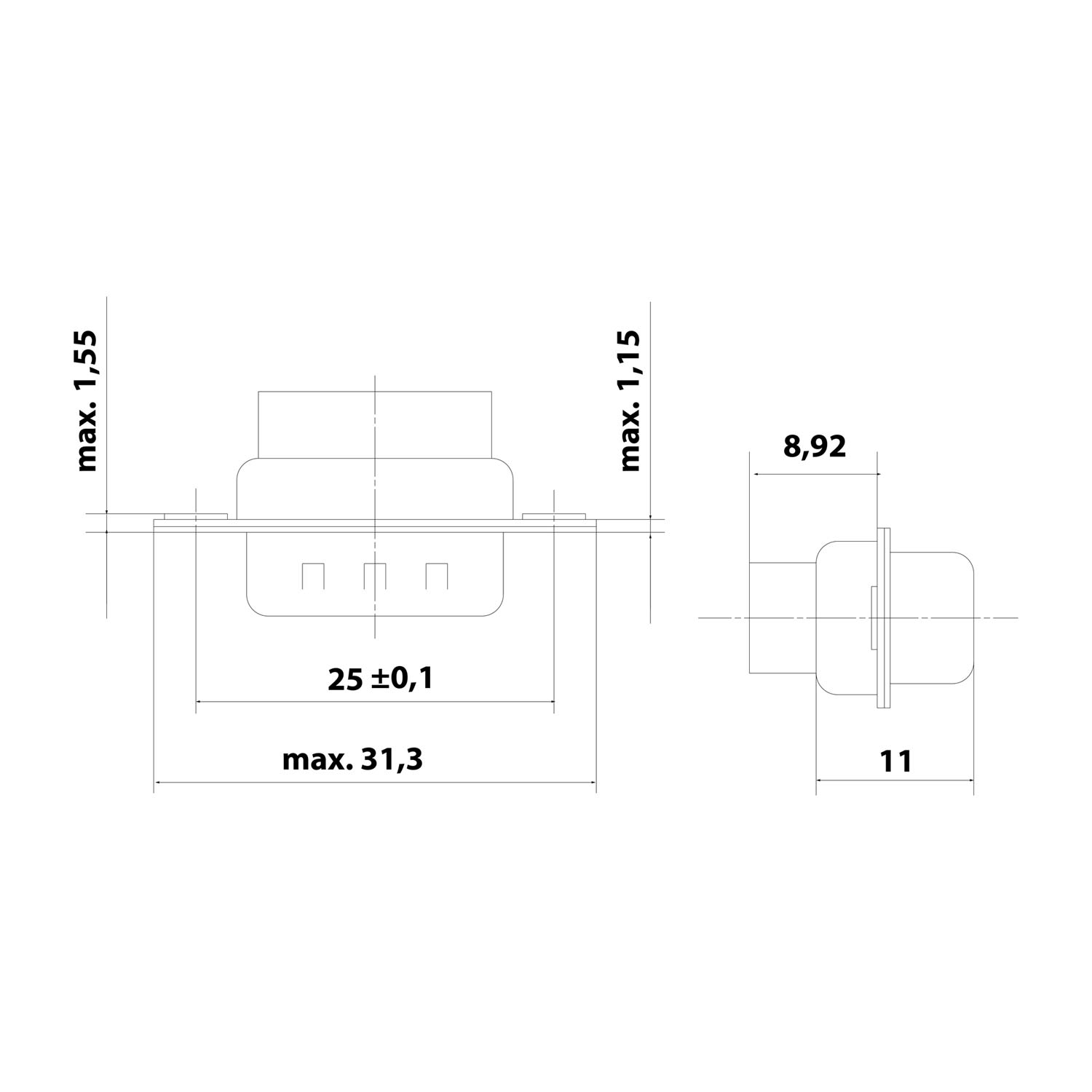09561005601 Harting D-Sub Pin insert (M) High Density (HD) suitable for D-Sub backshell size 9 and D-Sub module 15-pole Crimp connection