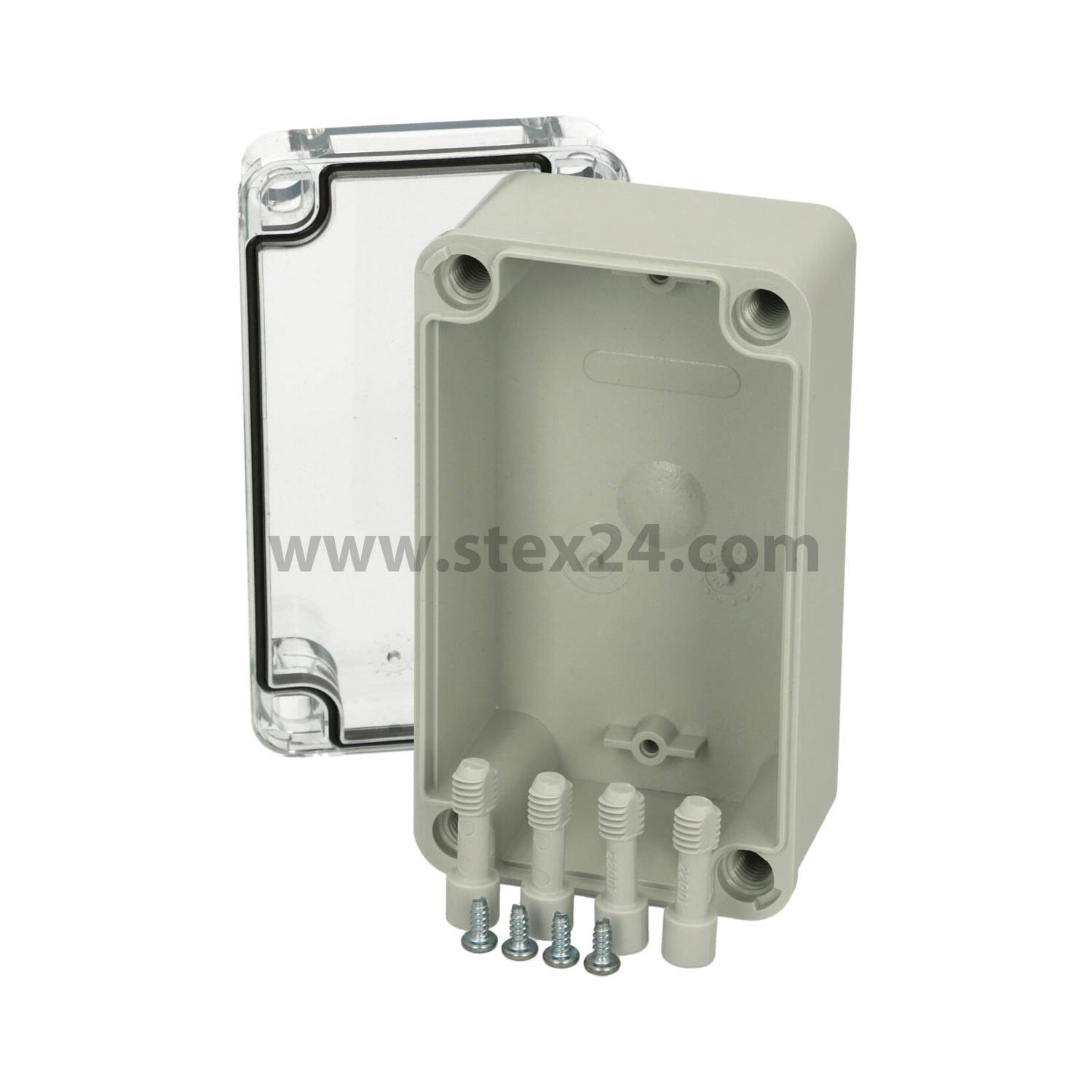 FIBOX Housing with cover and cover seal, Series: PICCOLO without metric embossing, Material Housing Polycarbonate (PC) Dimensions L/W/H 140.0 mmx80.0 mmx65.0 mm