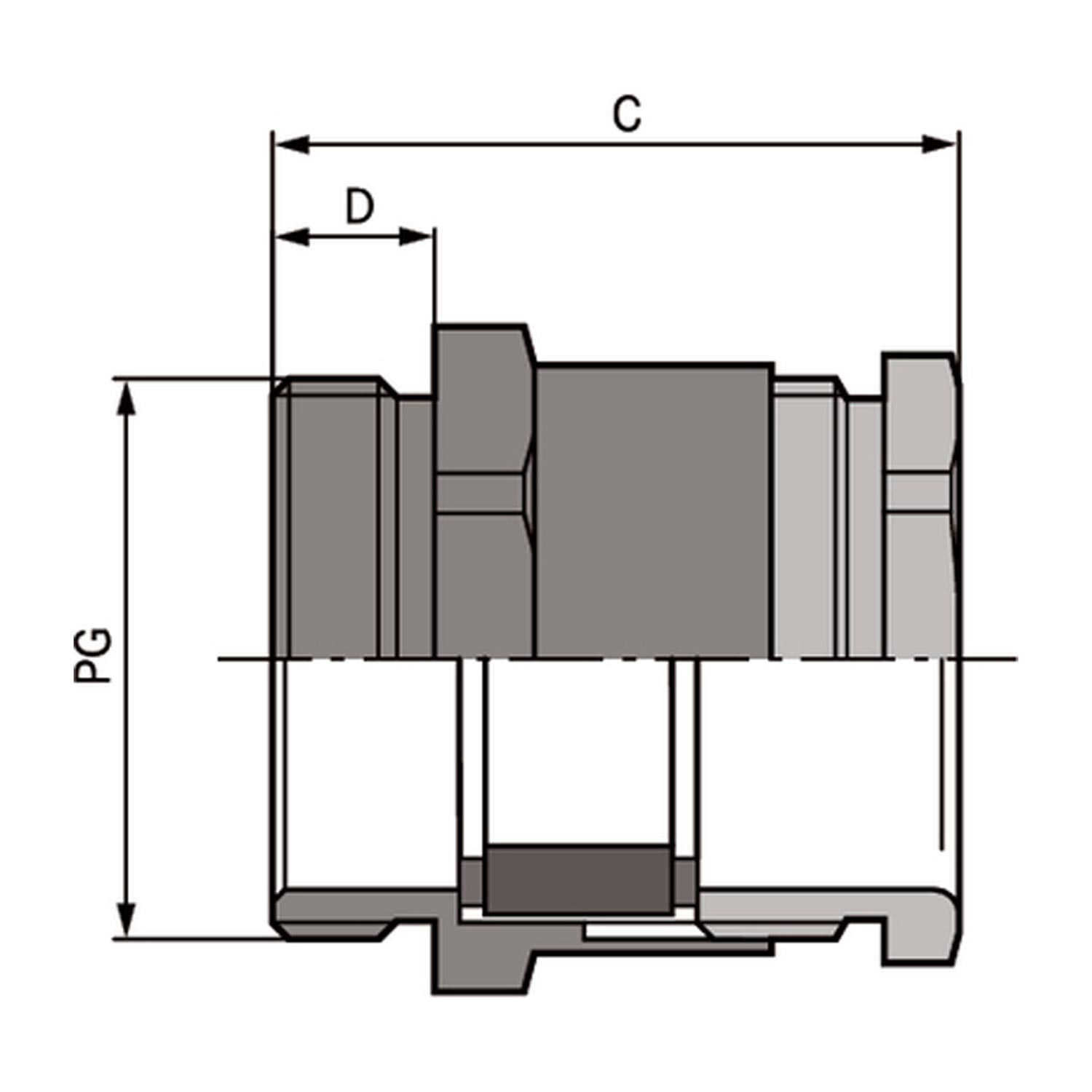 52005480 LAPP-SKINDICHT Presse-étoupe pour câble plat PG16x1.41 laiton (CuZn) nickelé Longueur de filetage 6,5 mm