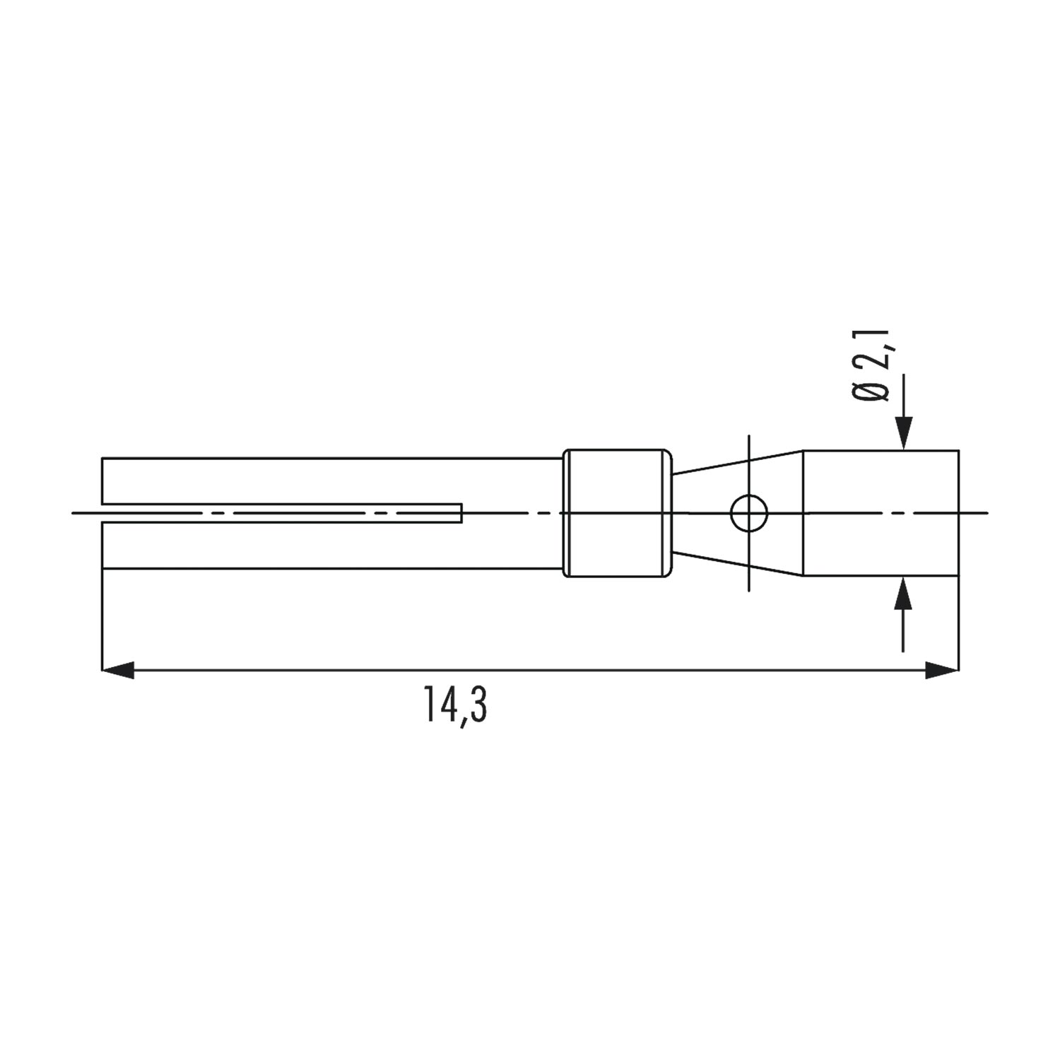 Crimp socket 1mm, type M27 for conductor qu. 0.5 - 1.00 mm² gold-plated