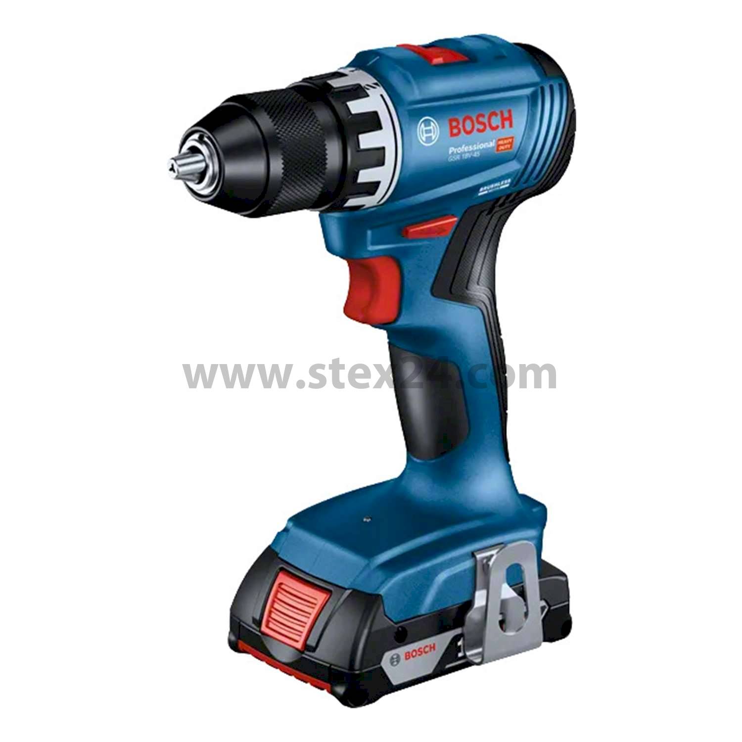 BOSCH Bosch battery drill driver, GSR 18V-45 incl. without battery Battery voltage 18V Storage method Cardboard box