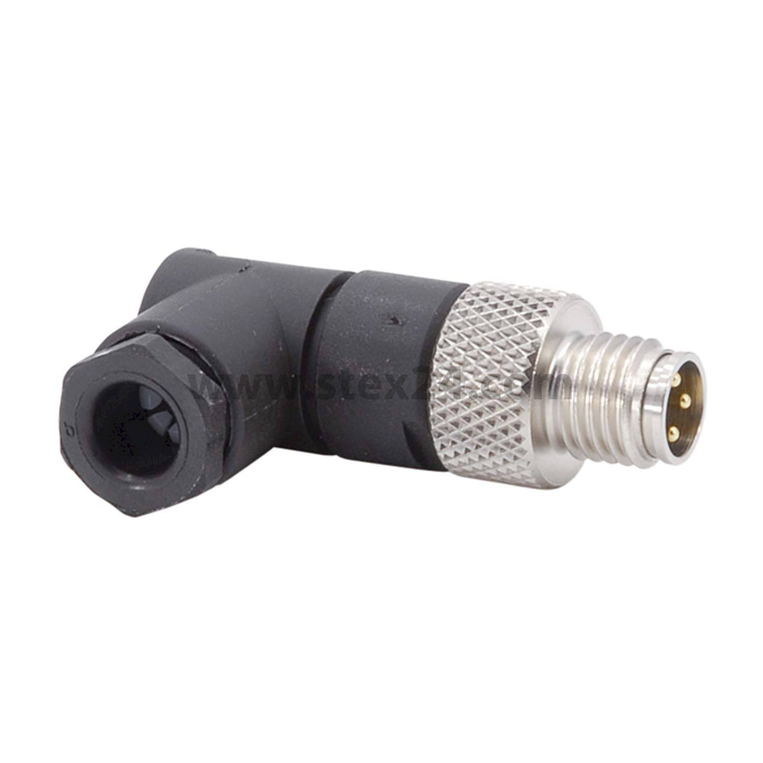 1699902 PHOENIX CONTACT M8 Sensor connector angled Pin Solder connection, Number of poles 3-pole Cable outlet sideways, Clamping range 3.5 mm - 5.0 mm