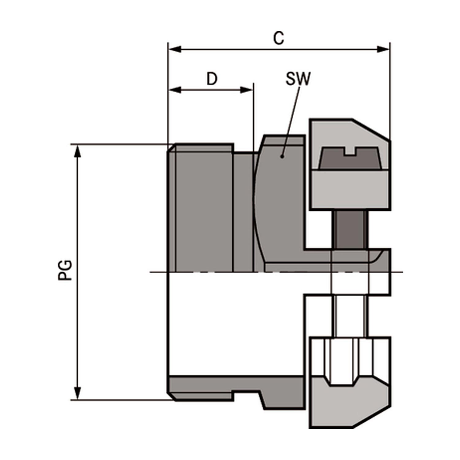 52004260 LAPP-SKINDICHT Double décharge de traction PG PG16x1.41 hexagonal laiton (CuZn) nickelé Longueur de filetage 7,5 mm