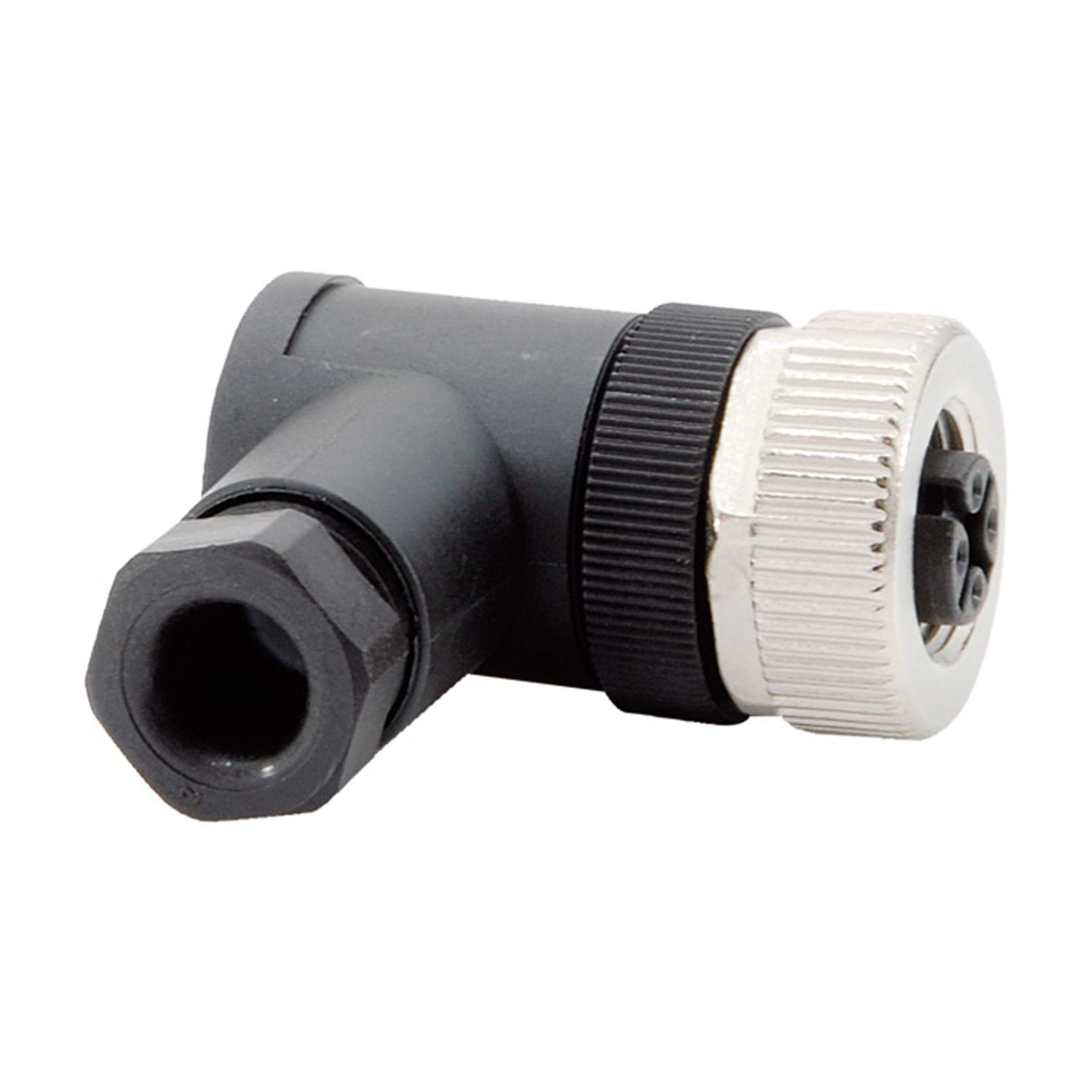 M12 Sensor connector angled Socket Screw connection, Number of poles 3-pole Cable outlet sideways, Clamping range 4.0 mm - 6.0 mm