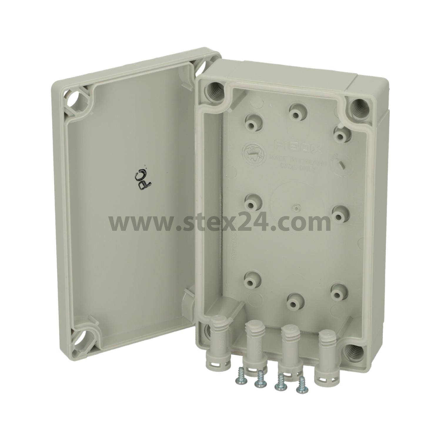 FIBOX Gehäuse mit Dichtung und Deckel, Serie: MNX ohne metrischen Vorprägungen, Werkstoff Gehäuse Polycarbonat (PC) Maße L/B/H 130,0mmx80,0mmx35,0mm