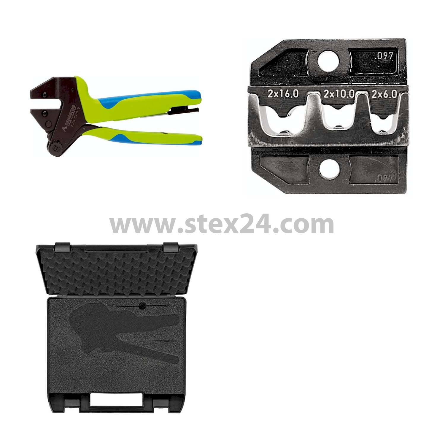 Rennsteig Werkzeuge GmbH Crimping pliers PEW12 in plastic case for Insulated twin ferrules Cross-section 2x6 mm² - 2x16 mm²