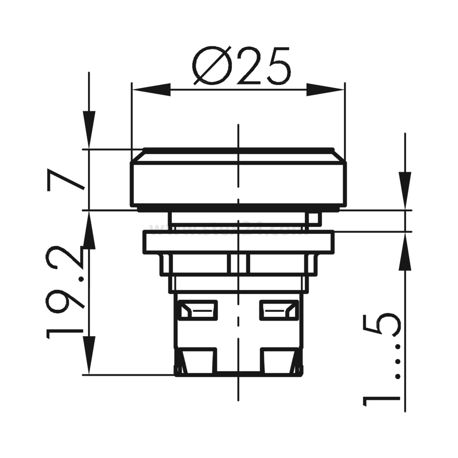 RKT Georg Schlegel Bouton-poussoir éclairée, circulaire, OKTRON-R Course 3,0 mm