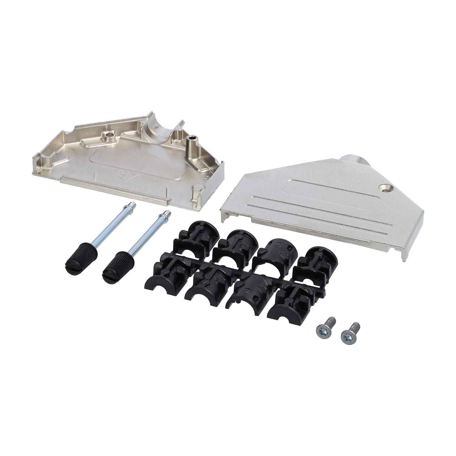 D-Sub Metal housing suitable for D-Sub insert 37-pin straight, Clamping range 4.0 mm - 11.7 mm