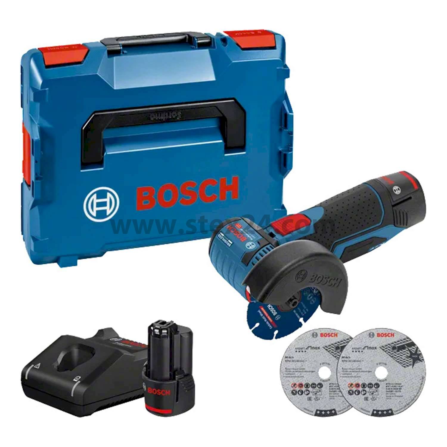 BOSCH Bosch battery angle grinder, GWS 12V-76 76.0 mm x 10.0 mm incl. Lithium-ion battery GBA Battery voltage 12V, 3.0 Ah No-load speed 19500 rpm