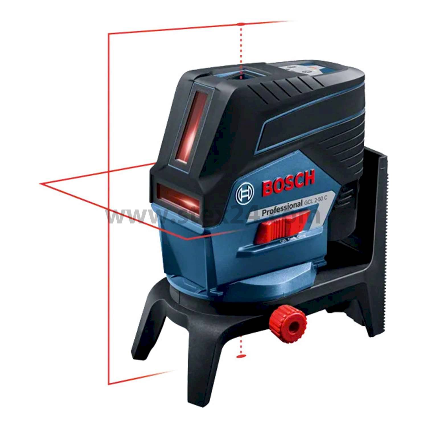 BOSCH Bosch Akku-Kreuzlinienlaser, Serie: GCL 2-50 C incl. Lithium-Ionen-Akku GBA Akku-Spannung 12V, 2,0 Ah Aufbewahrungsart Systemkoffer