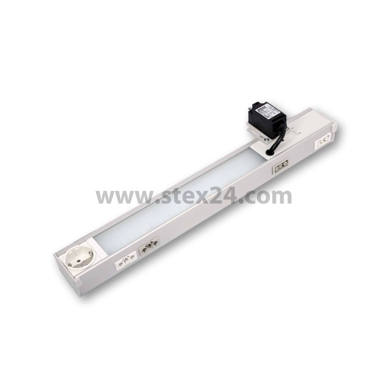 LED Aluminium Leuchte mit AX-Schrank Halter und Türschalter, Serie A Serie Störungsfreie LED-Technik, Energieeffizienzklasse D, 8W, 850 lm, 4000 K, CRI: 83 Spannung 220V - 240V, Umschalter (I-O-AUTO)