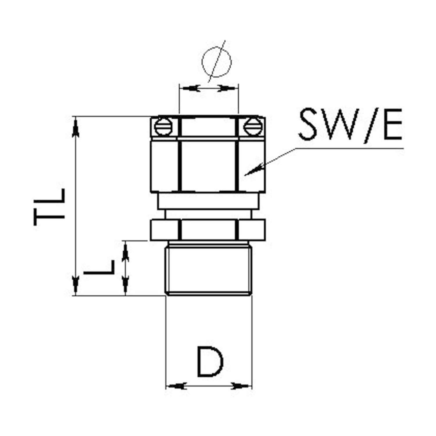 10063072 WISKA Presse-étoupe ATEX avec décharge de traction externe M20x1.5 avec joint torique laiton (CuZn) nickelé II2DExtbIIICDb/II2GExebIICGb / II 2G (1,2) II 2D (21,22)