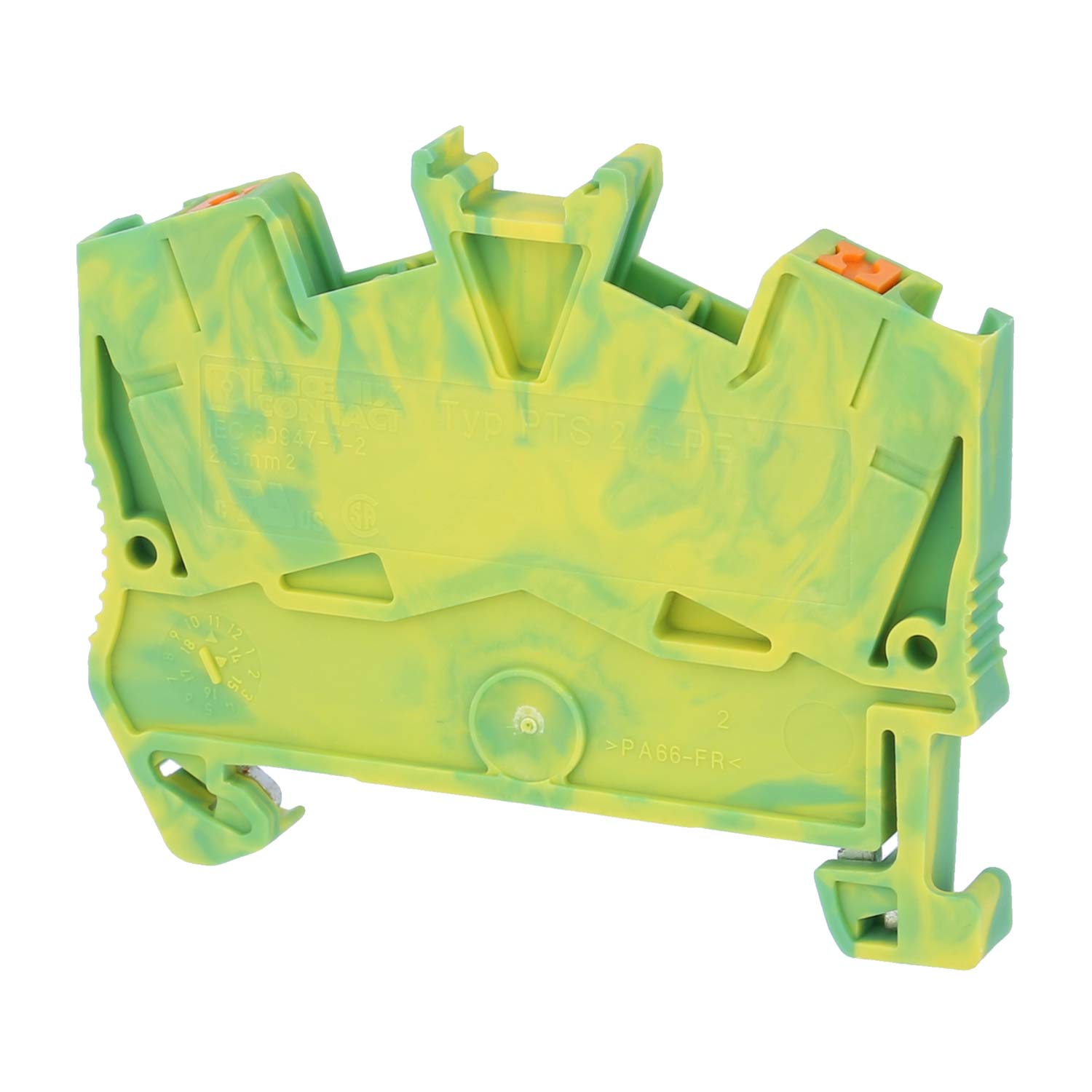 Phoenix Contact Bloc de jonction sur rail pour conducteur de protection PTS 2,5 PE Raccord push-in Section transversale rigide 0,14 mm² - 4 mm² AWG26 - AWG12
