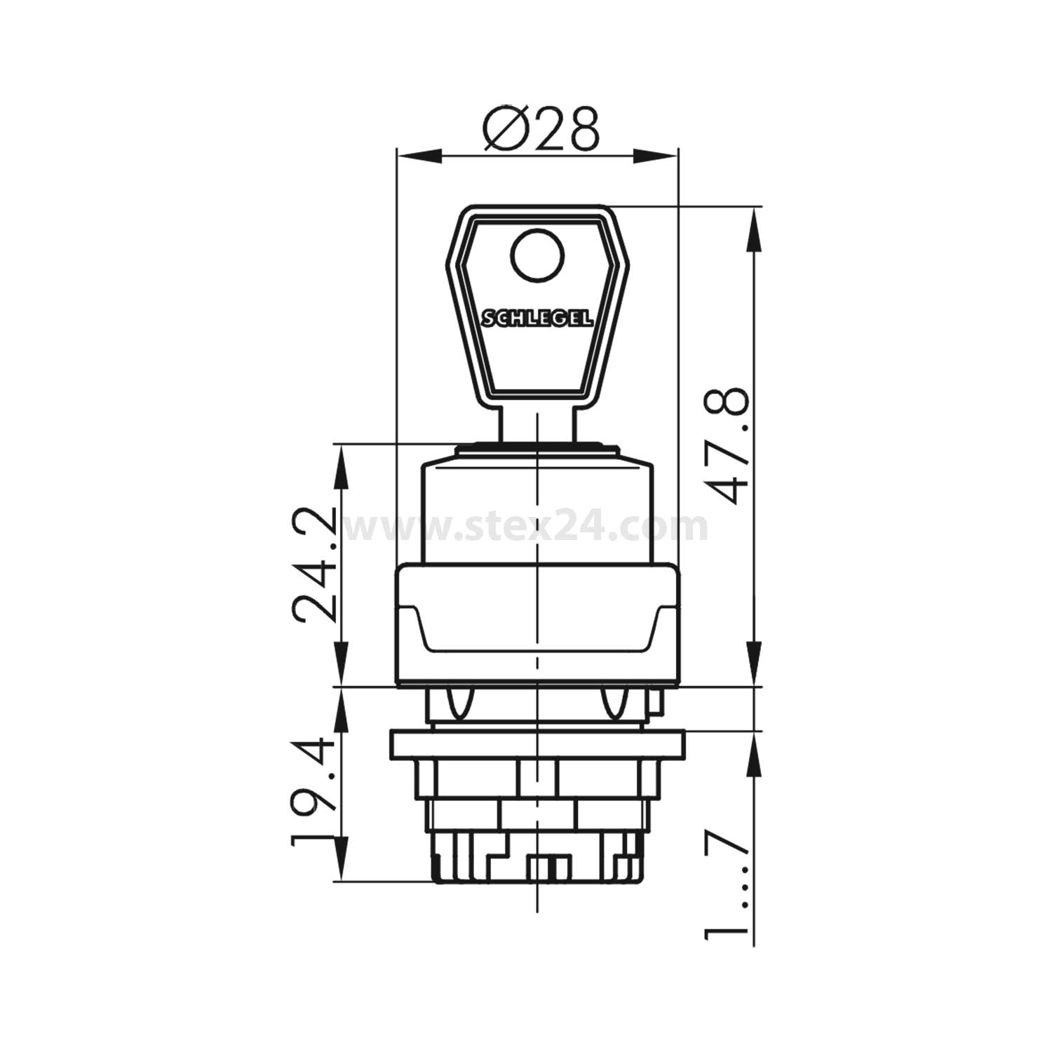 RMCSSA23E Georg Schlegel Key button momentary around, RONDEX-M Illuminable: No Inscribable: No