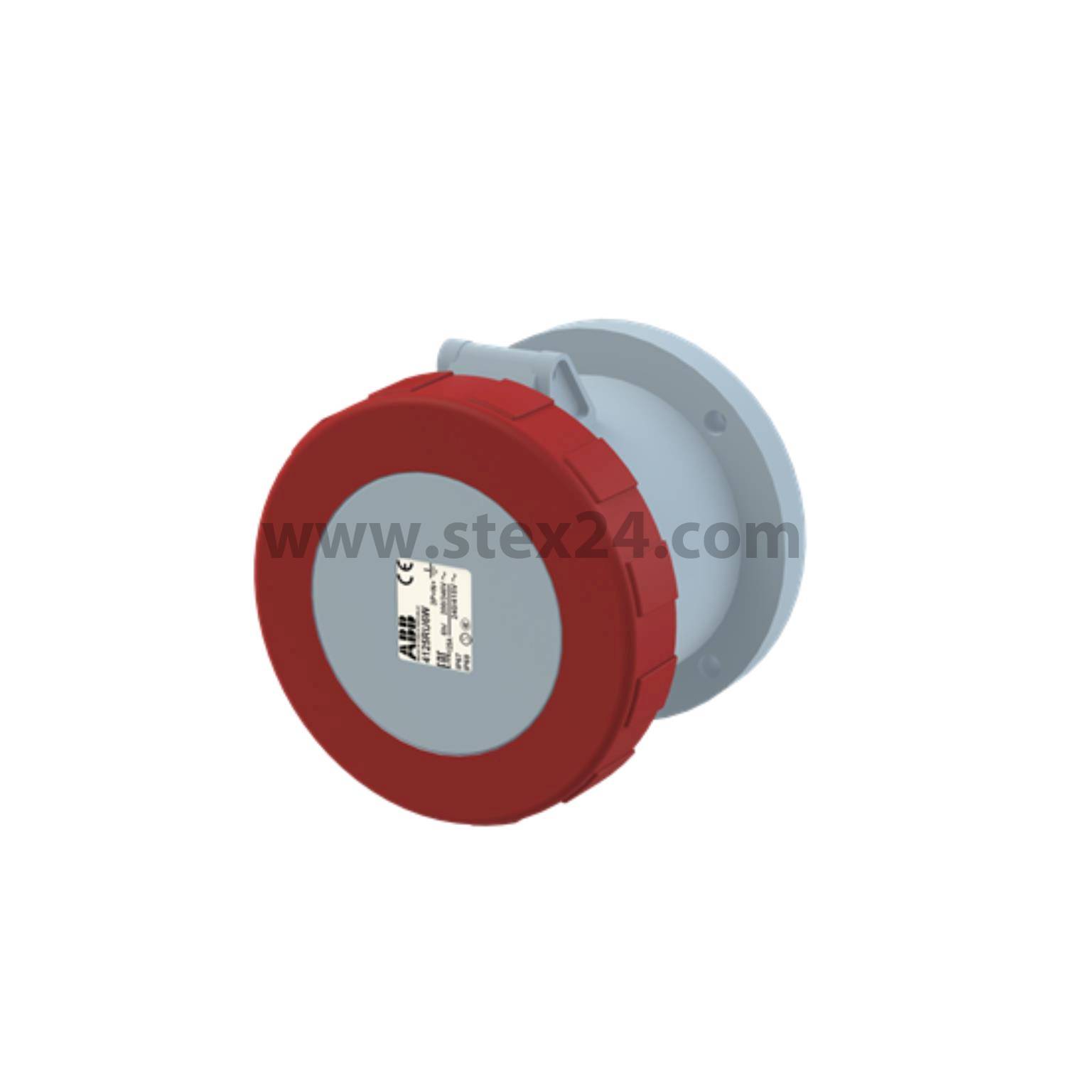 2CMA167142R1000 Amphenol 125 ampere CEE built-in socket 5-pole (3P+N+PE) Socket, Coding 6h red 200/346V to 240/415V Frequency 50 and 60Hz