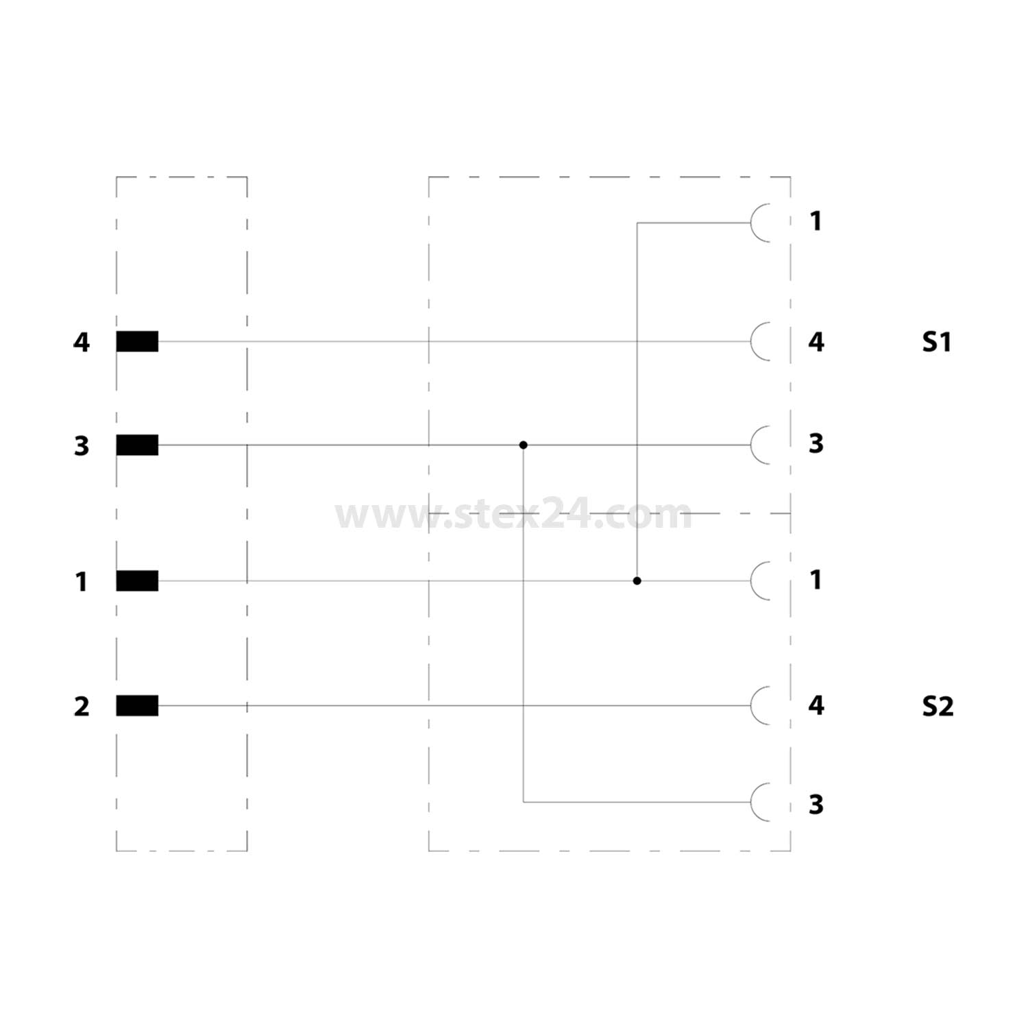 1436204 PHOENIX CONTACT M12/M12/M12 Câble de distribution 1xmâle/2xfemelle droit 4/3-pôles A-Codage, 48 V, 4A, Nombre de fils 3, Longueur 0,3 mètres Forme de construction Page 1 1xM12 droit Mâle