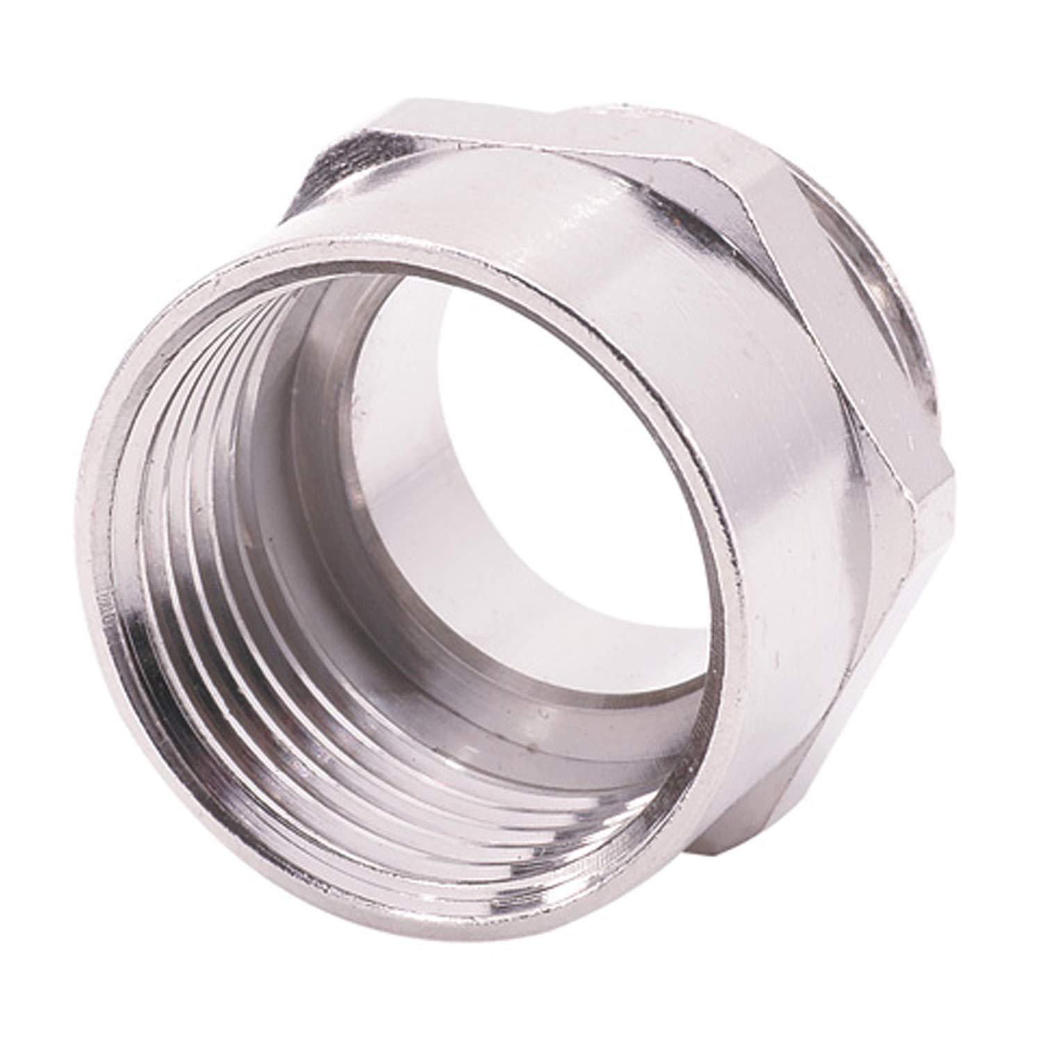 Manchon intermédiaire M/M M20x1.5 MSZ-M20 court hexagonal laiton (CuZn) nickelé Filetage de raccordement 6,0 mm