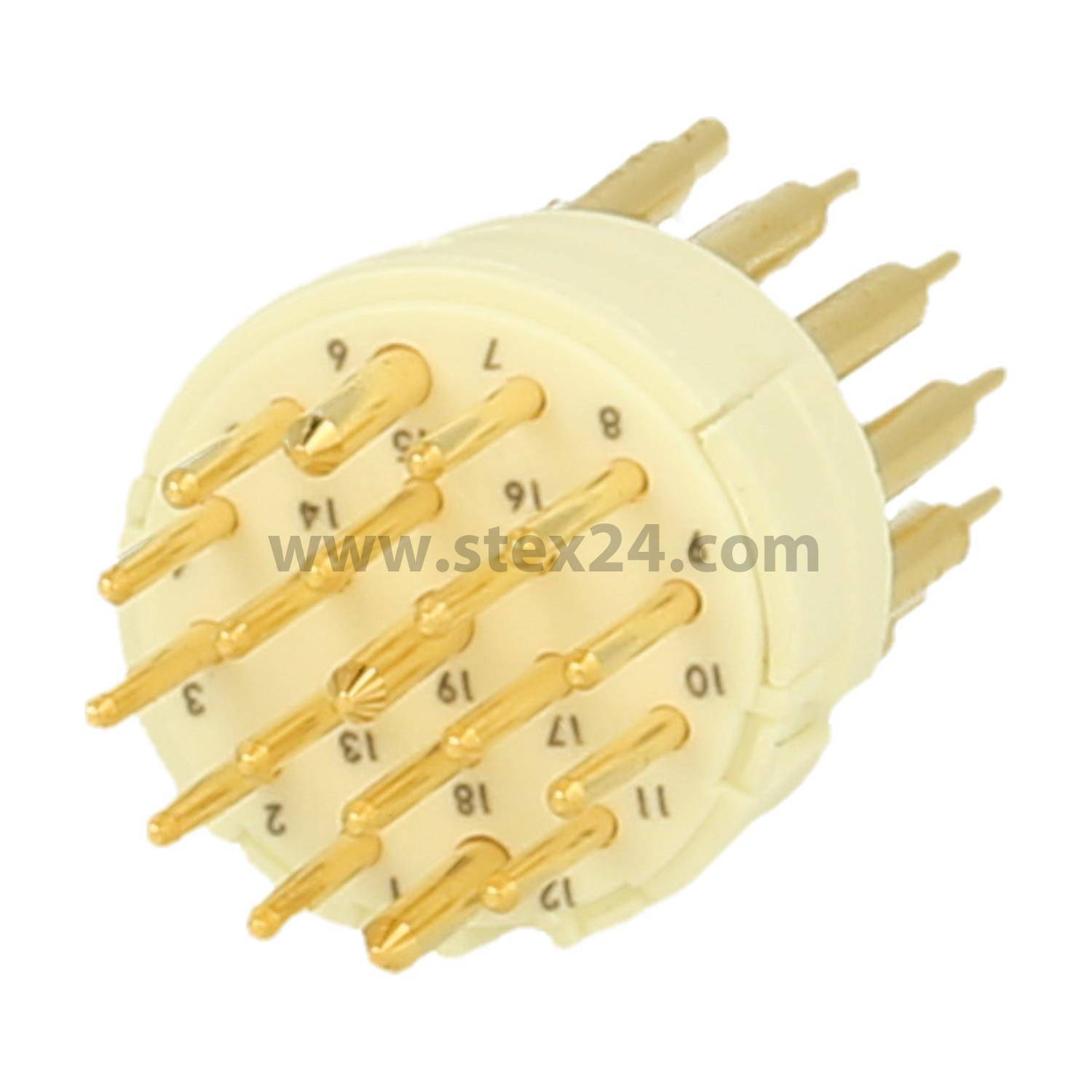 7001919137 HUMMEL M23 Signal Solder-in contact insert Pin Solder-in connection, Number of poles 19-pole 100V Control contact 100V, 10A/8A, Colour white