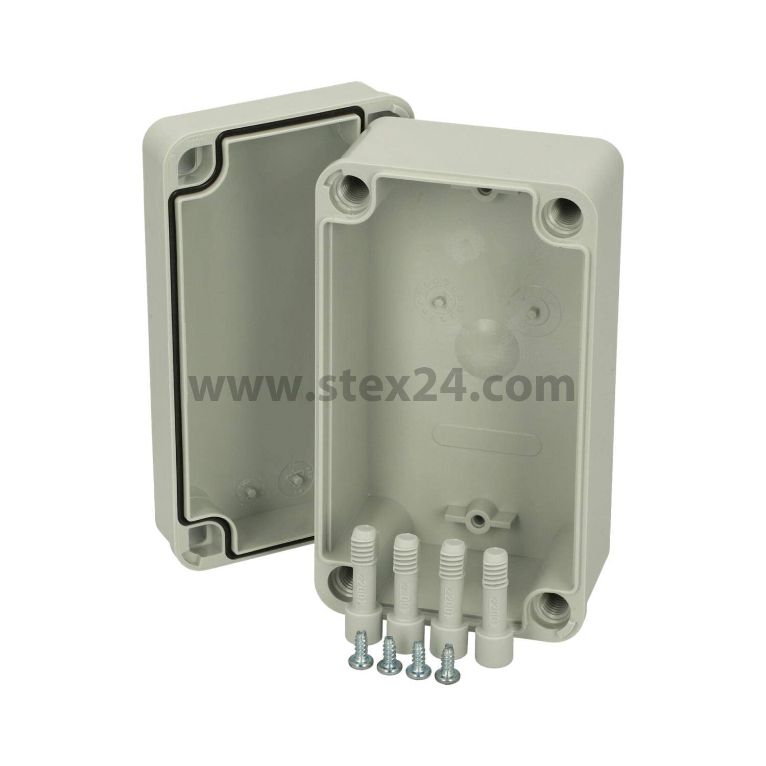 FIBOX Housing with cover and cover seal, Series: PICCOLO without metric embossing, Material Housing Acrylonitrile butadiene styrene (ABS) Dimensions L/W/H 140.0 mmx80.0 mmx65.0 mm