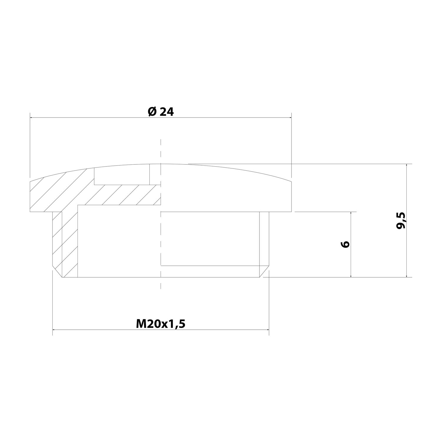 10064644 WISKA Blanking plug M20x1.5 KBR-M20 round with cross recess incl. O-ring Polyamide (PA) Thread length 6.0 mm